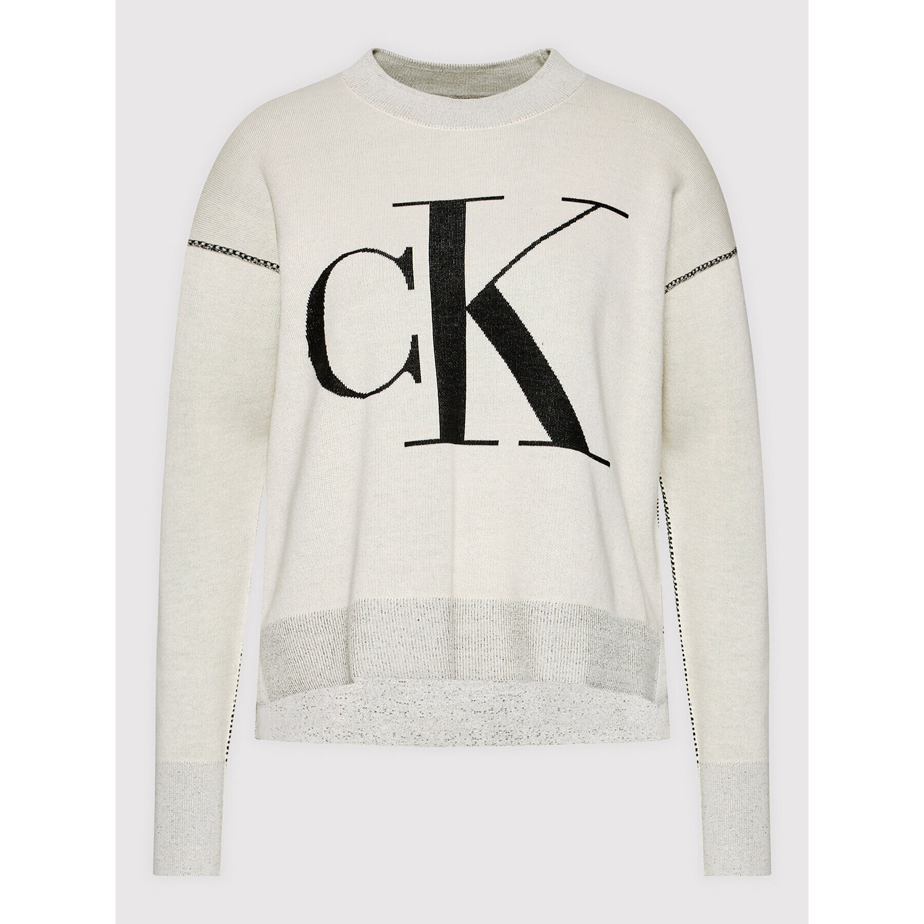 Calvin Klein Jeans Пуловер J20J216243 Бежов Relaxed Fit - Pepit.bg