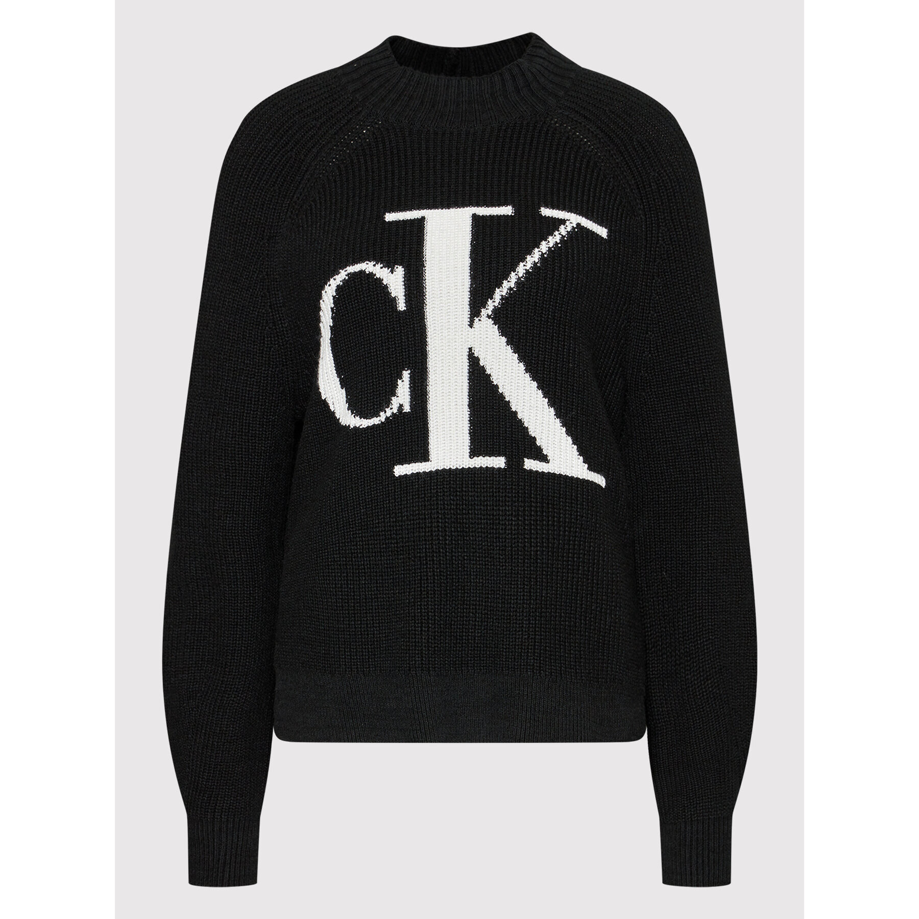 Calvin Klein Jeans Пуловер J20J216595 Черен Relaxed Fit - Pepit.bg