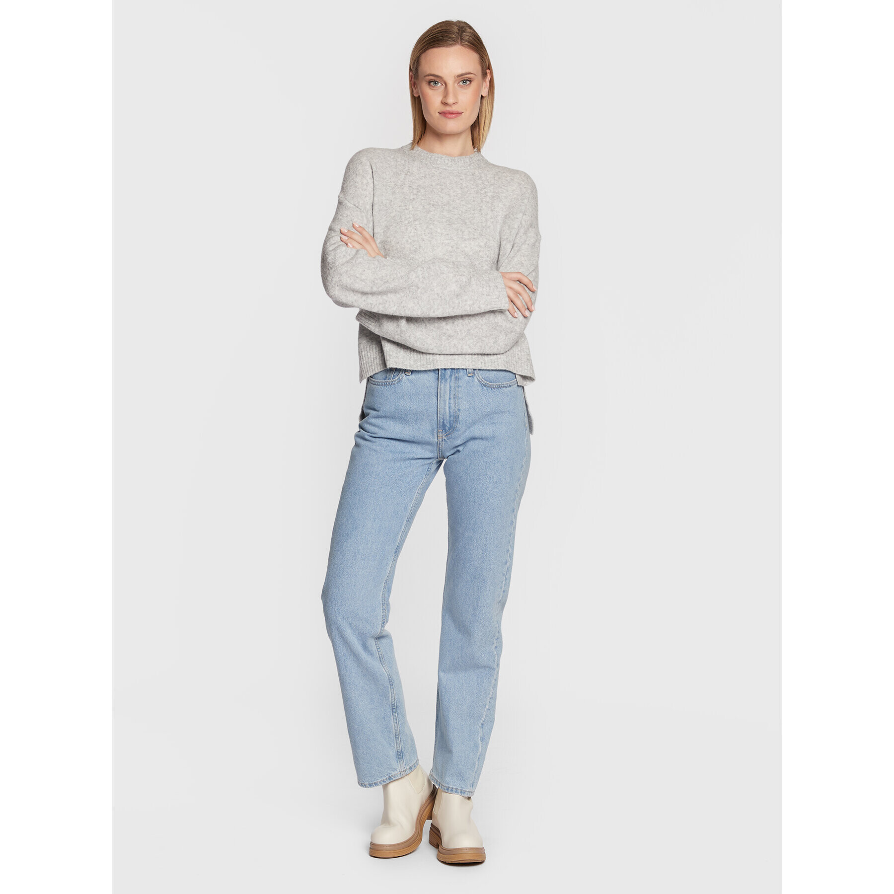 Calvin Klein Jeans Пуловер J20J220481 Сив Regular Fit - Pepit.bg