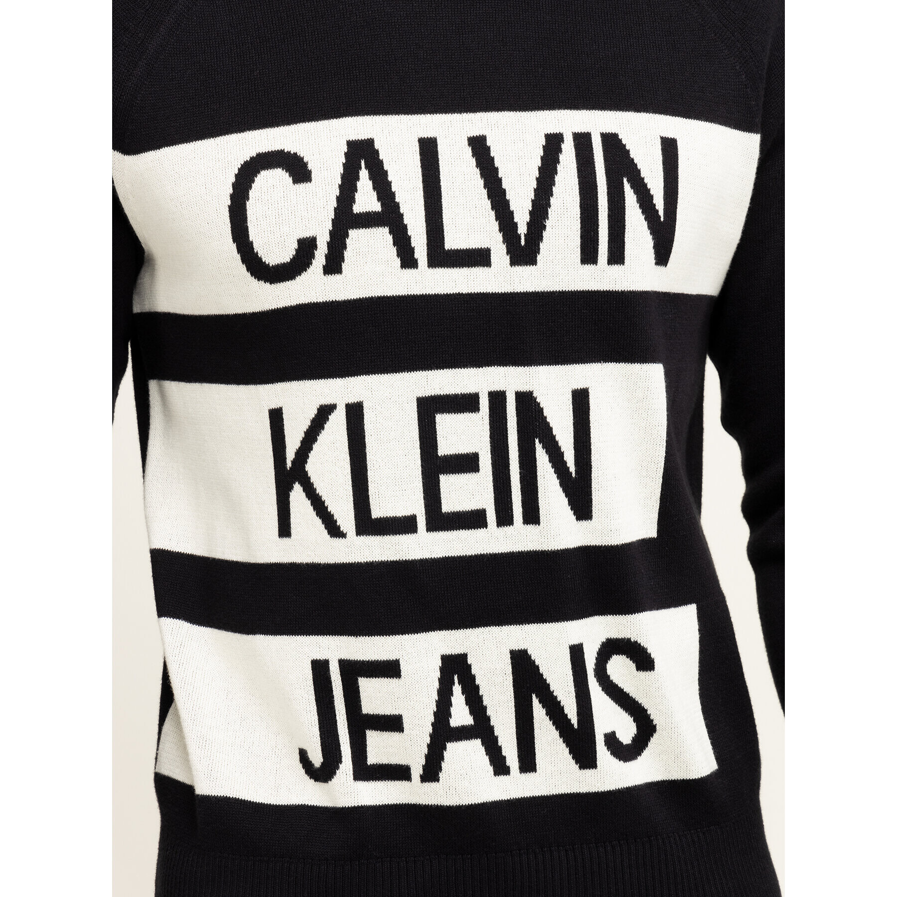 Calvin Klein Jeans Пуловер J30J314117 Черен Regular Fit - Pepit.bg