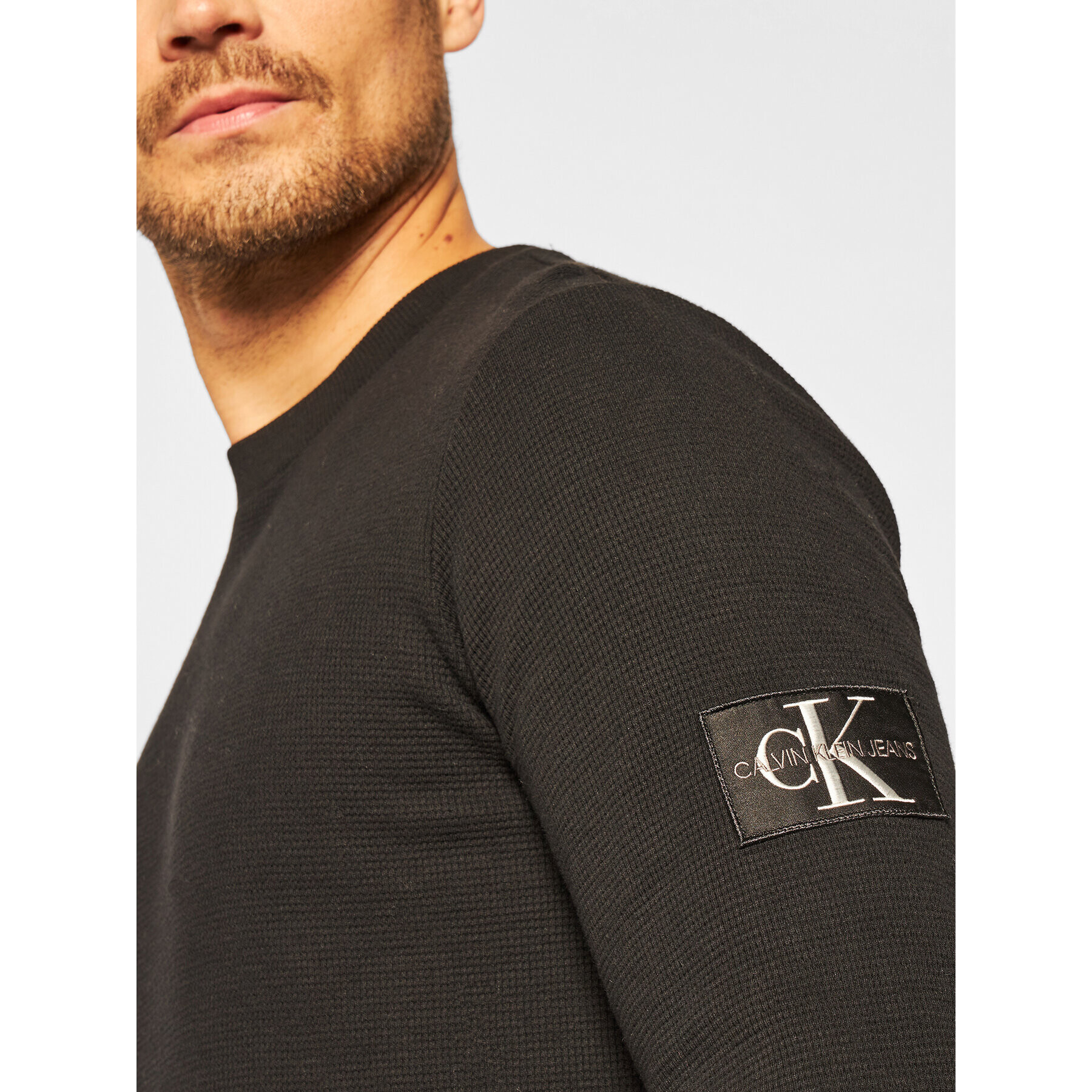 Calvin Klein Jeans Пуловер J30J316610 Черен Regular Fit - Pepit.bg