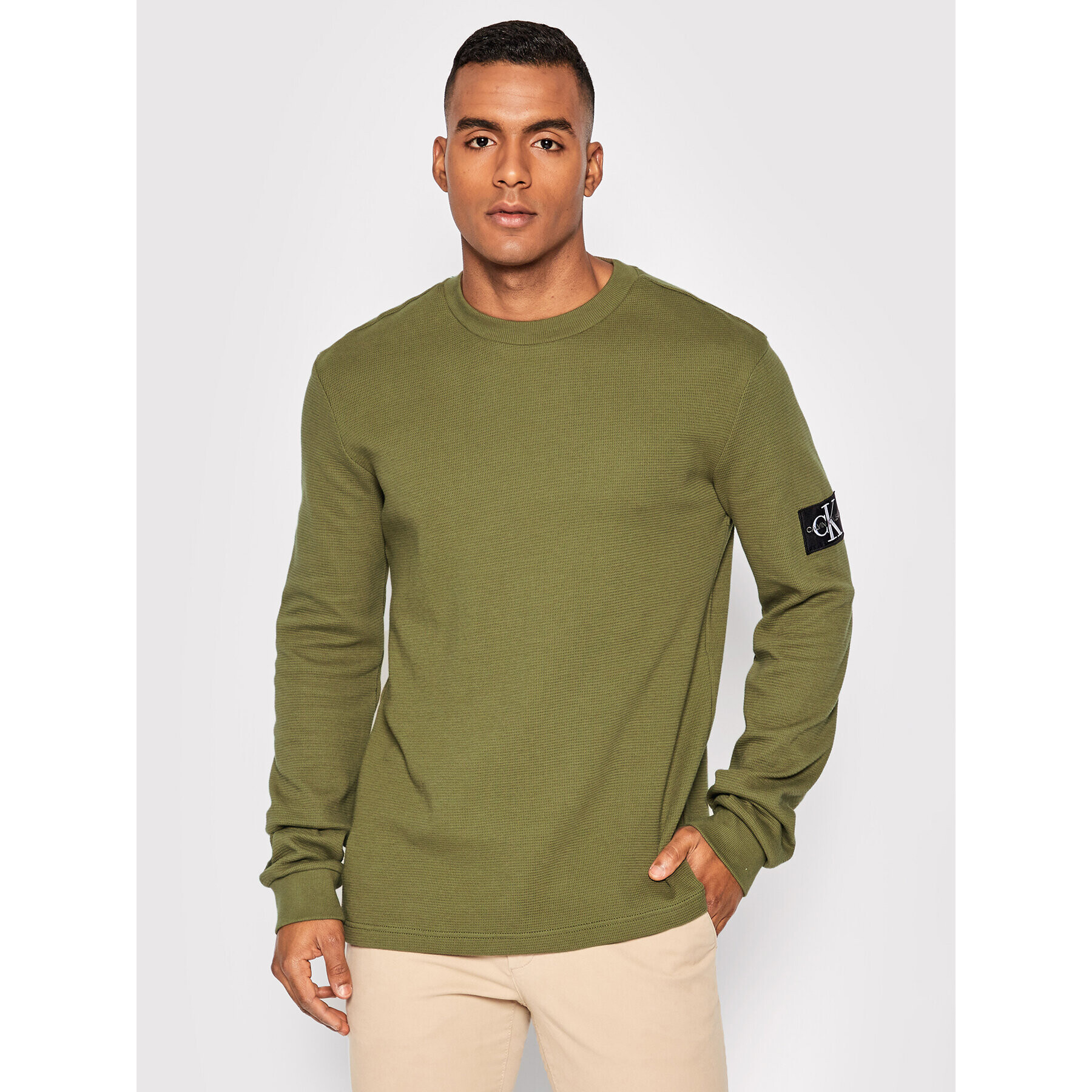 Calvin Klein Jeans Пуловер J30J316610 Зелен Regular Fit - Pepit.bg