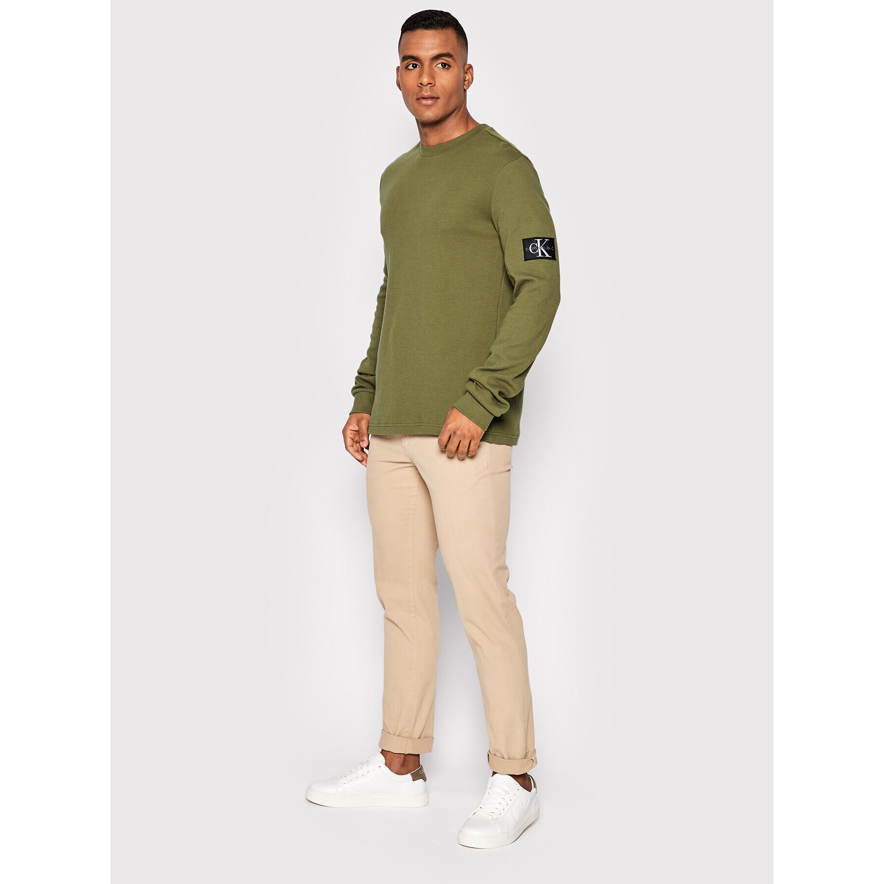 Calvin Klein Jeans Пуловер J30J316610 Зелен Regular Fit - Pepit.bg