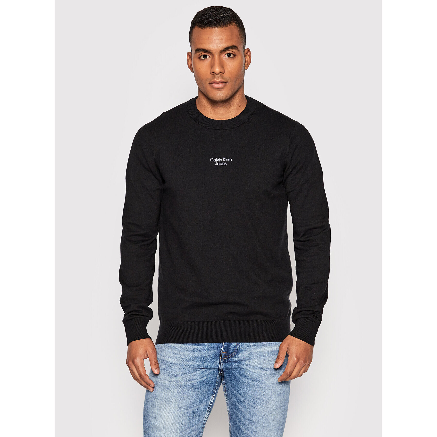 Calvin Klein Jeans Пуловер J30J320618 Черен Regular Fit - Pepit.bg