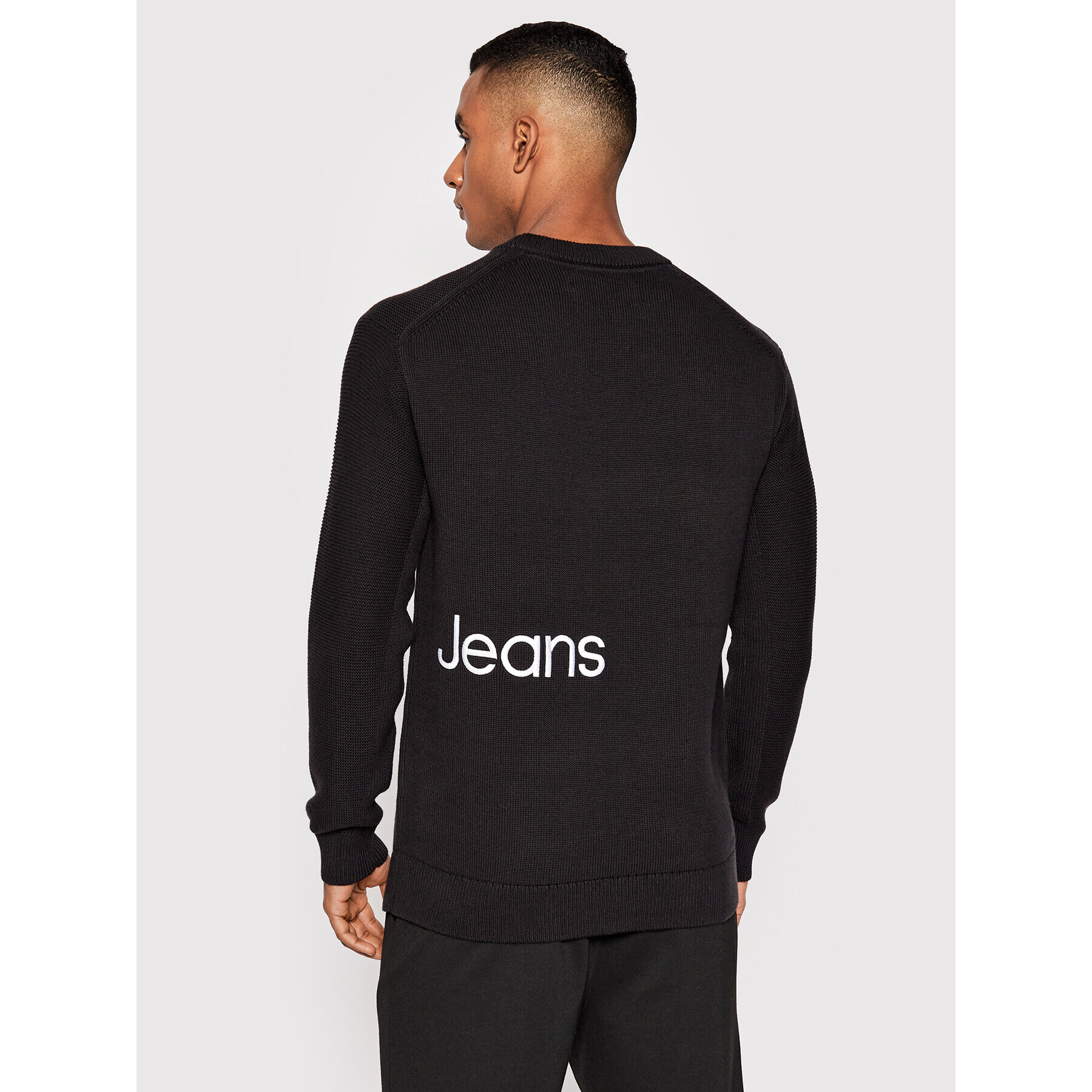 Calvin Klein Jeans Пуловер J30J321579 Черен Regular Fit - Pepit.bg