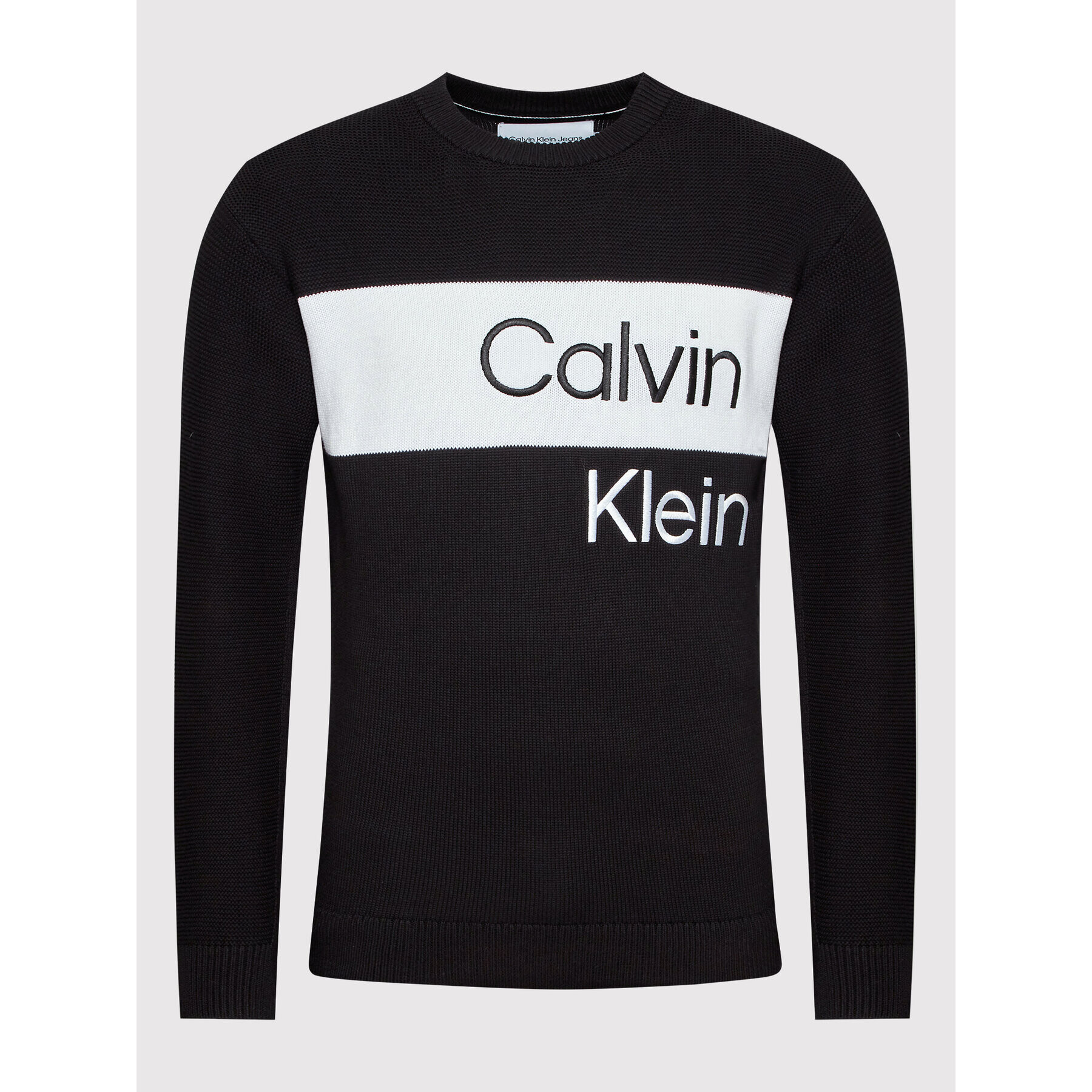 Calvin Klein Jeans Пуловер J30J321579 Черен Regular Fit - Pepit.bg