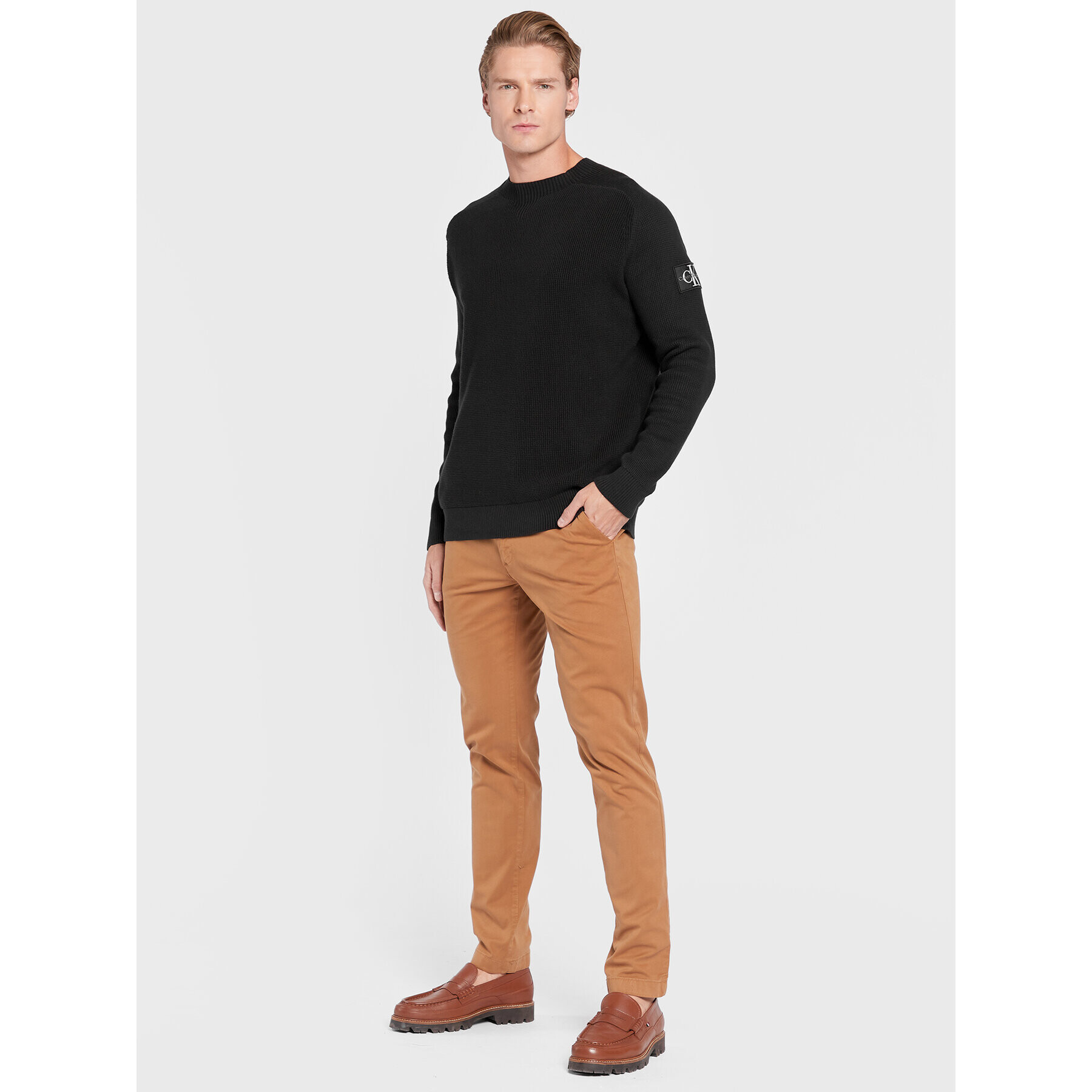 Calvin Klein Jeans Пуловер J30J321692 Черен Relaxed Fit - Pepit.bg