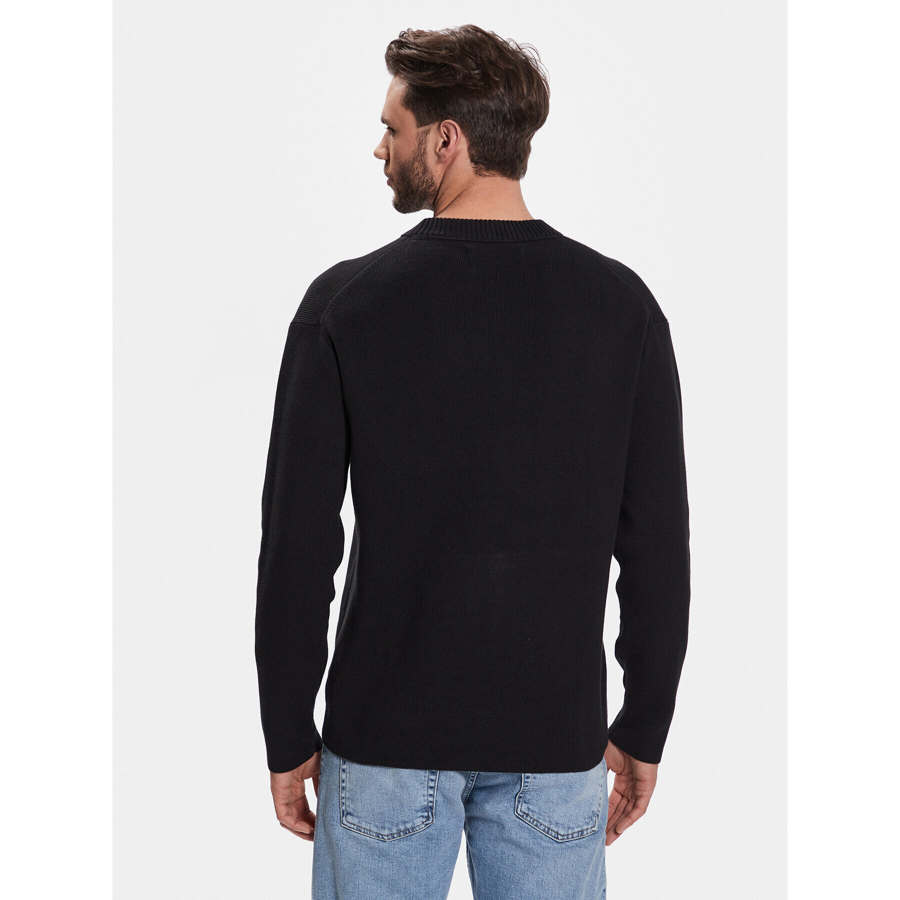 Calvin Klein Jeans Пуловер J30J322859 Черен Regular Fit - Pepit.bg