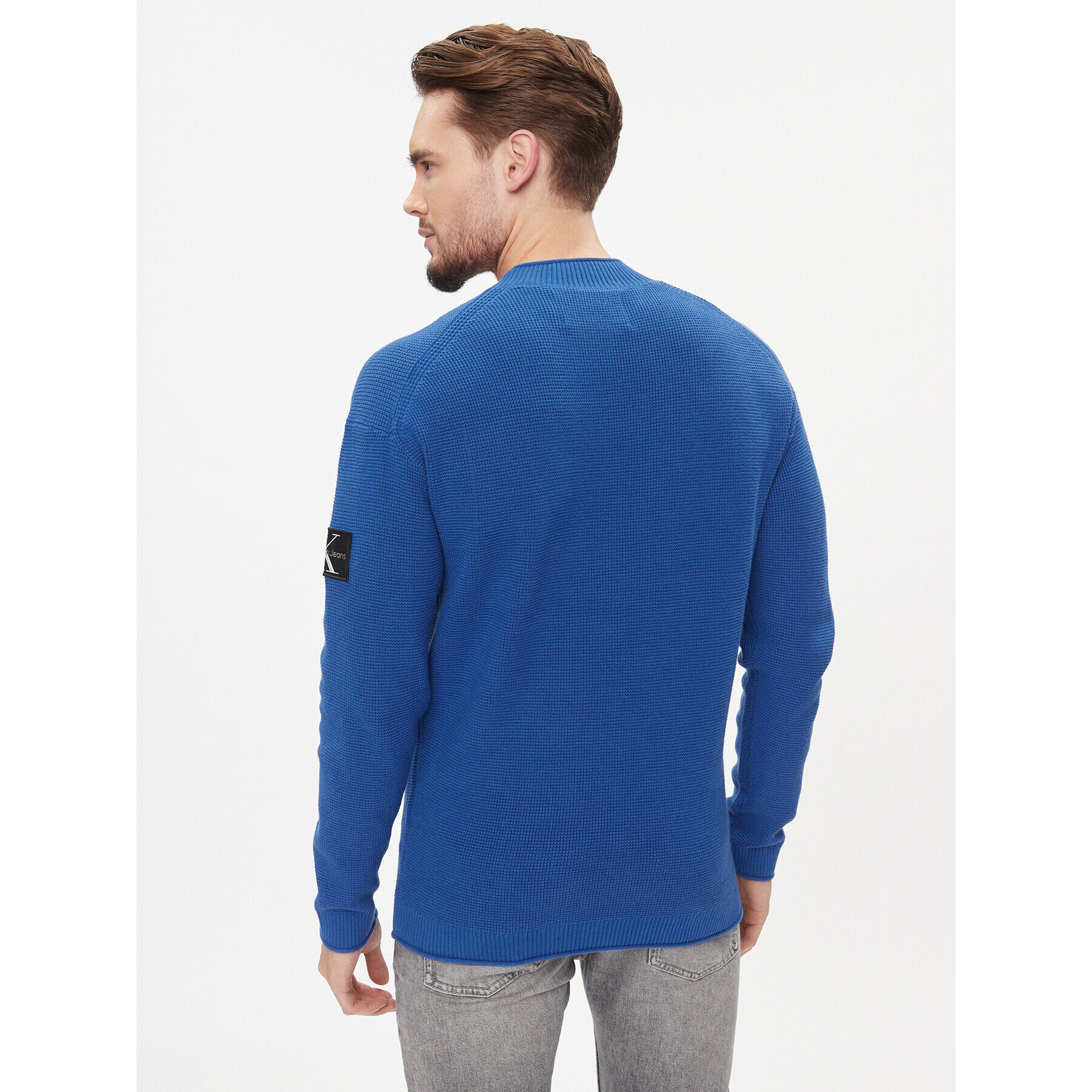 Calvin Klein Jeans Пуловер J30J323986 Син Regular Fit - Pepit.bg