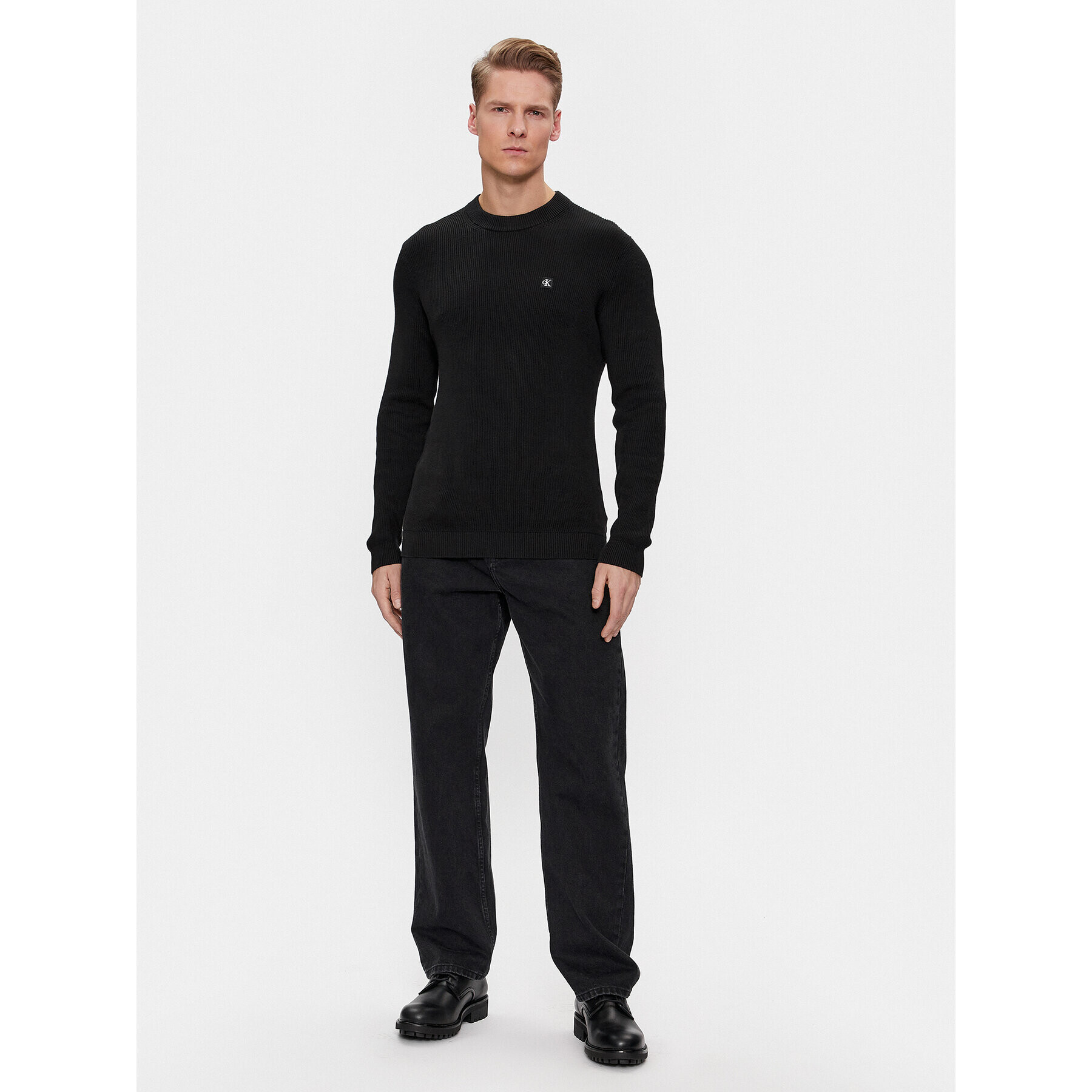Calvin Klein Jeans Пуловер J30J324598 Черен Regular Fit - Pepit.bg