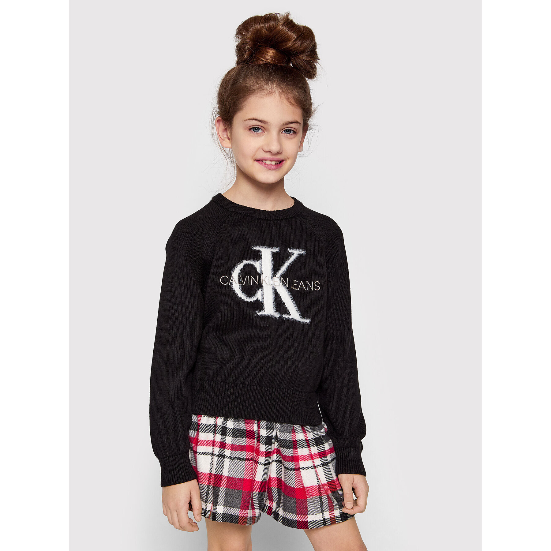 Calvin Klein Jeans Пуловер Monogram Logo IG0IG01149 Черен Regular Fit - Pepit.bg
