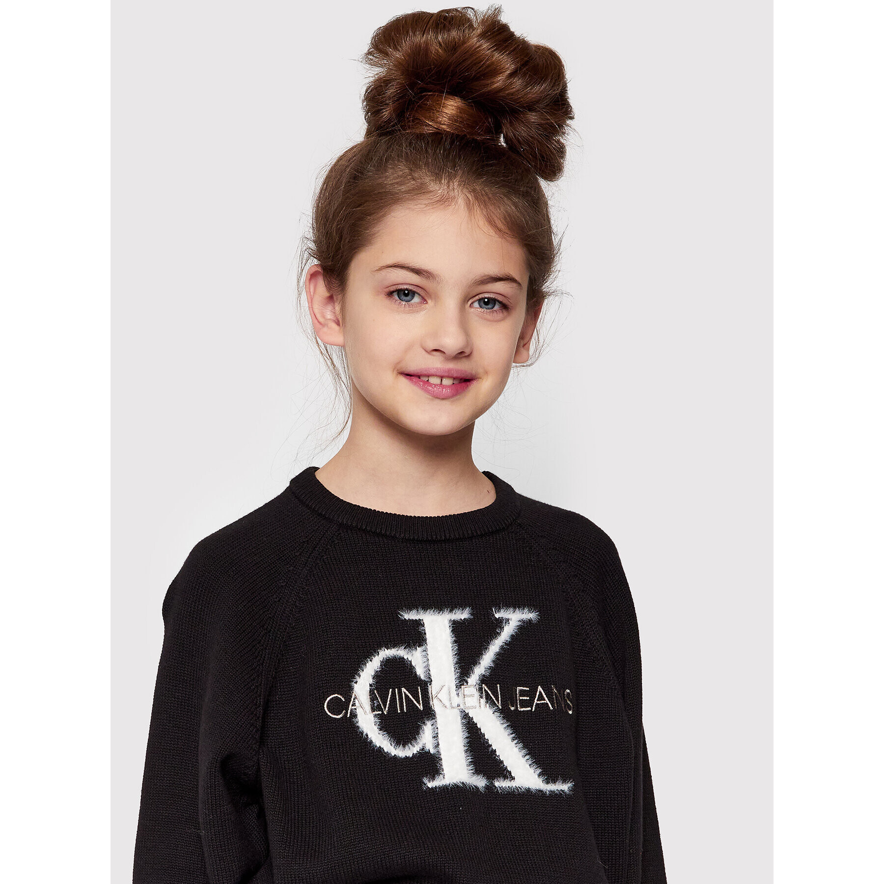 Calvin Klein Jeans Пуловер Monogram Logo IG0IG01149 Черен Regular Fit - Pepit.bg
