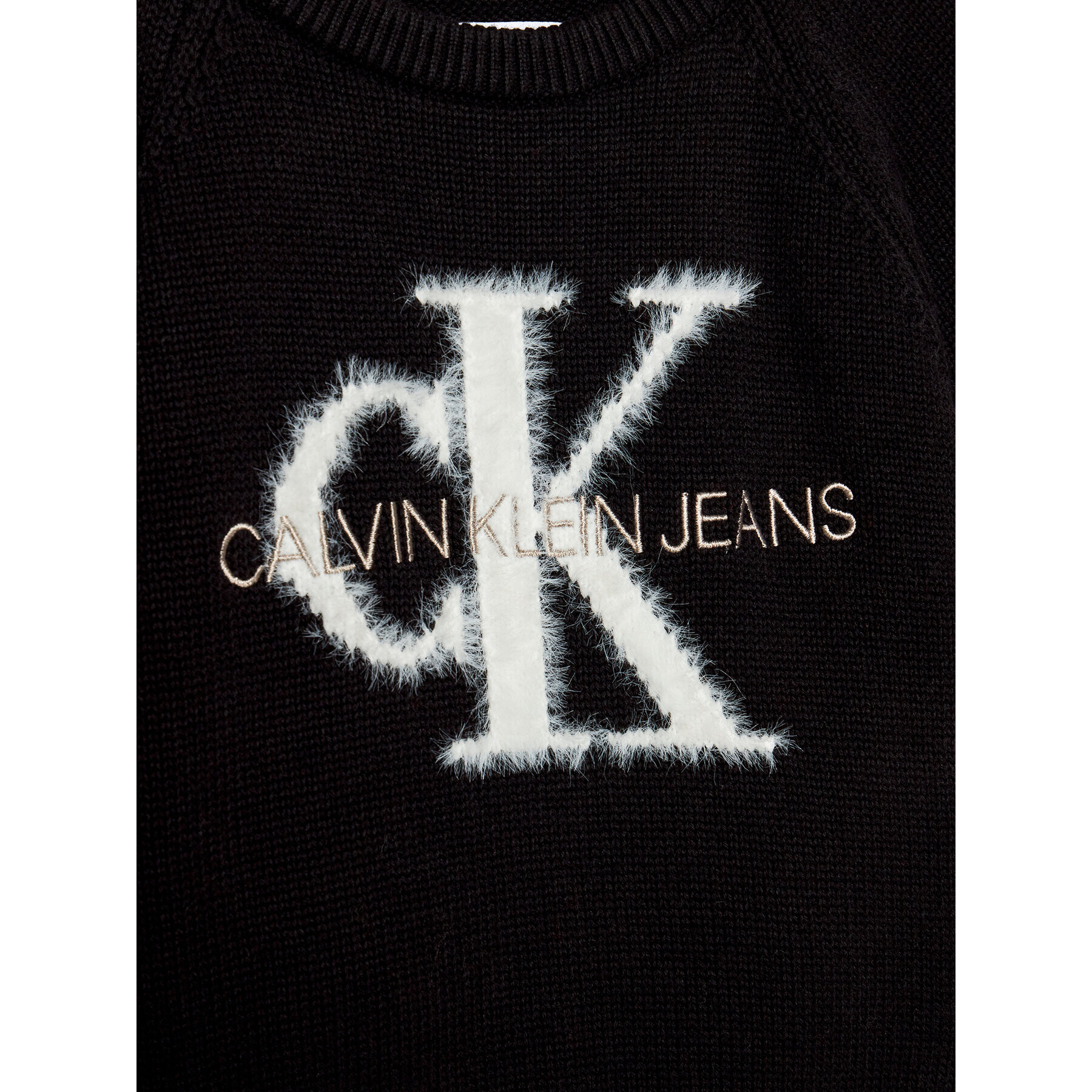 Calvin Klein Jeans Пуловер Monogram Logo IG0IG01149 Черен Regular Fit - Pepit.bg