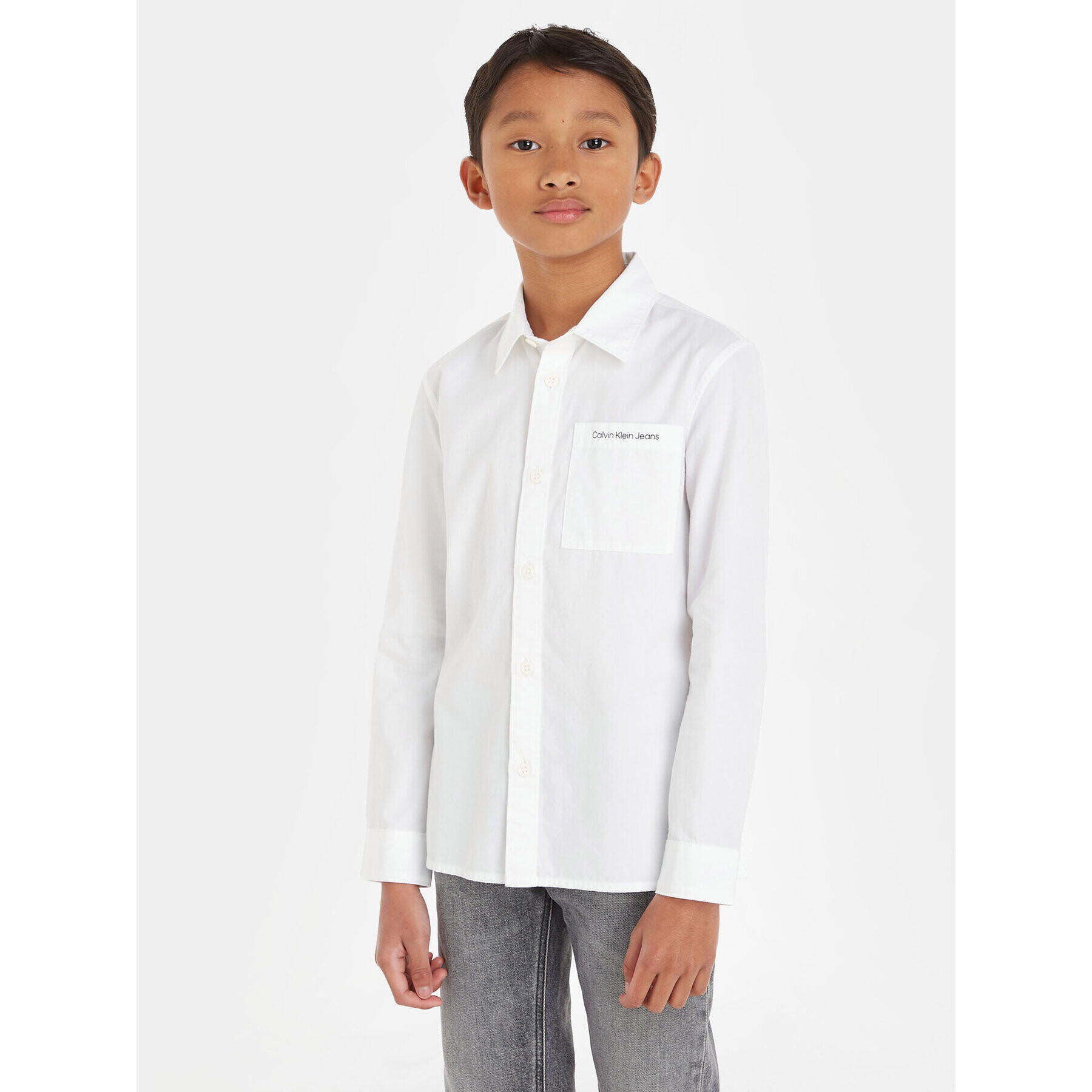 Calvin Klein Jeans Риза Ceremony IB0IB01737 Бял Regular Fit - Pepit.bg