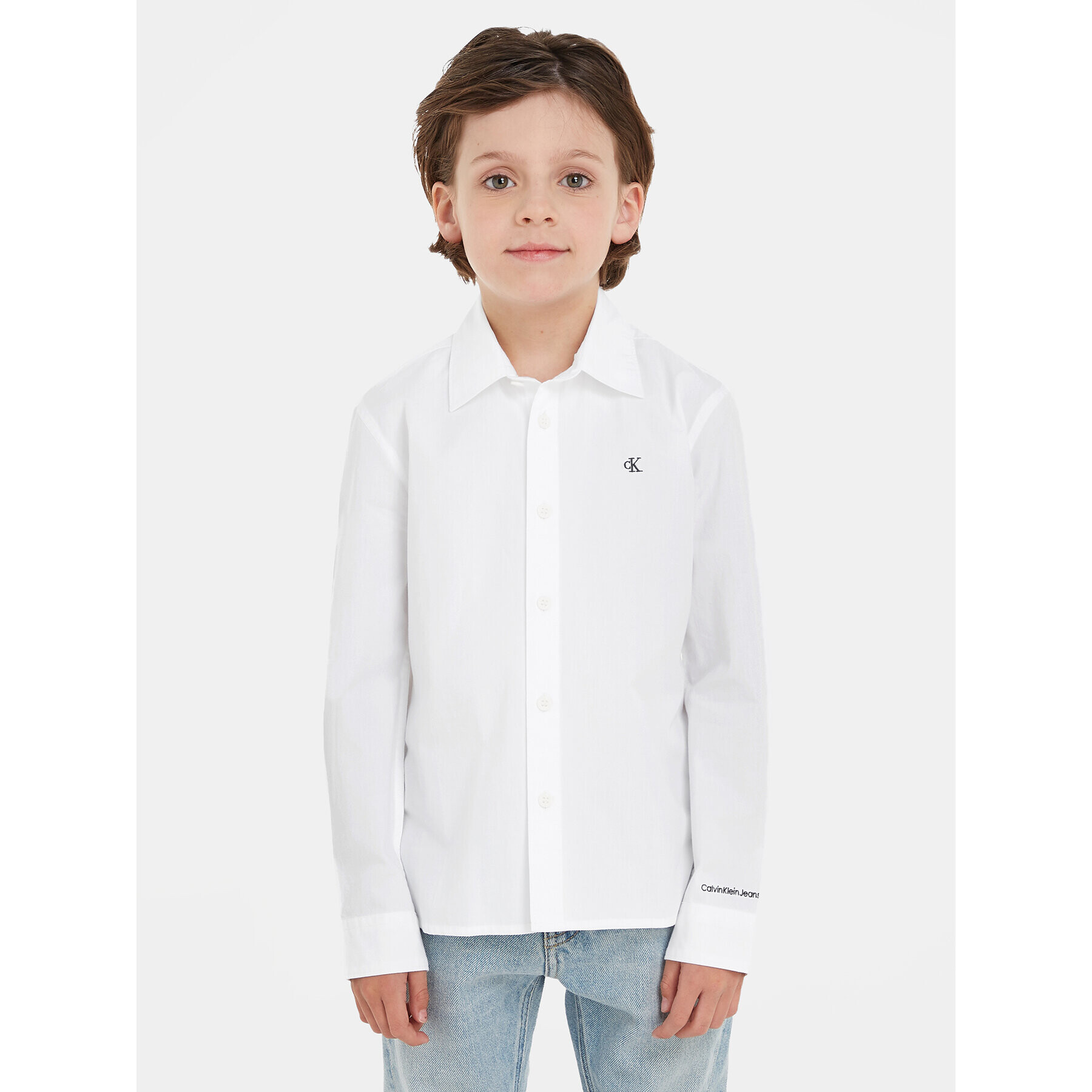 Calvin Klein Jeans Риза IB0IB01826 Бял Regular Fit - Pepit.bg