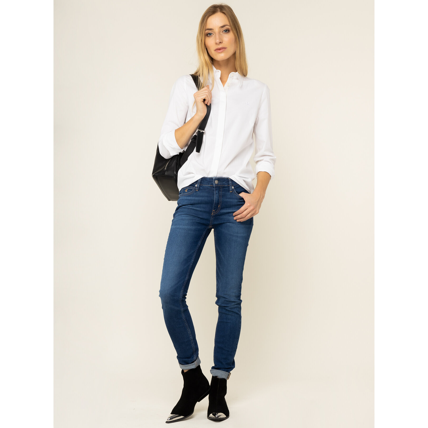 Calvin Klein Jeans Риза J20J212885 Бял Regular Fit - Pepit.bg