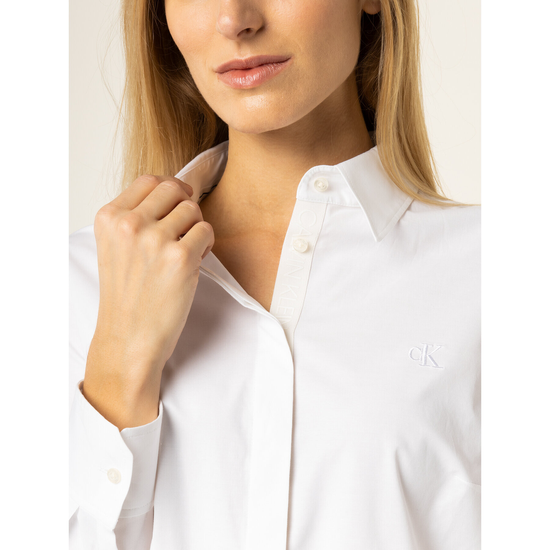 Calvin Klein Jeans Риза J20J212885 Бял Regular Fit - Pepit.bg