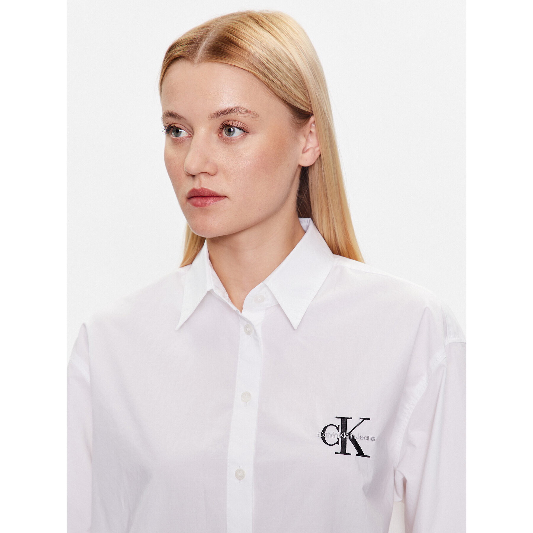 Calvin Klein Jeans Риза J20J220515 Бял Regular Fit - Pepit.bg