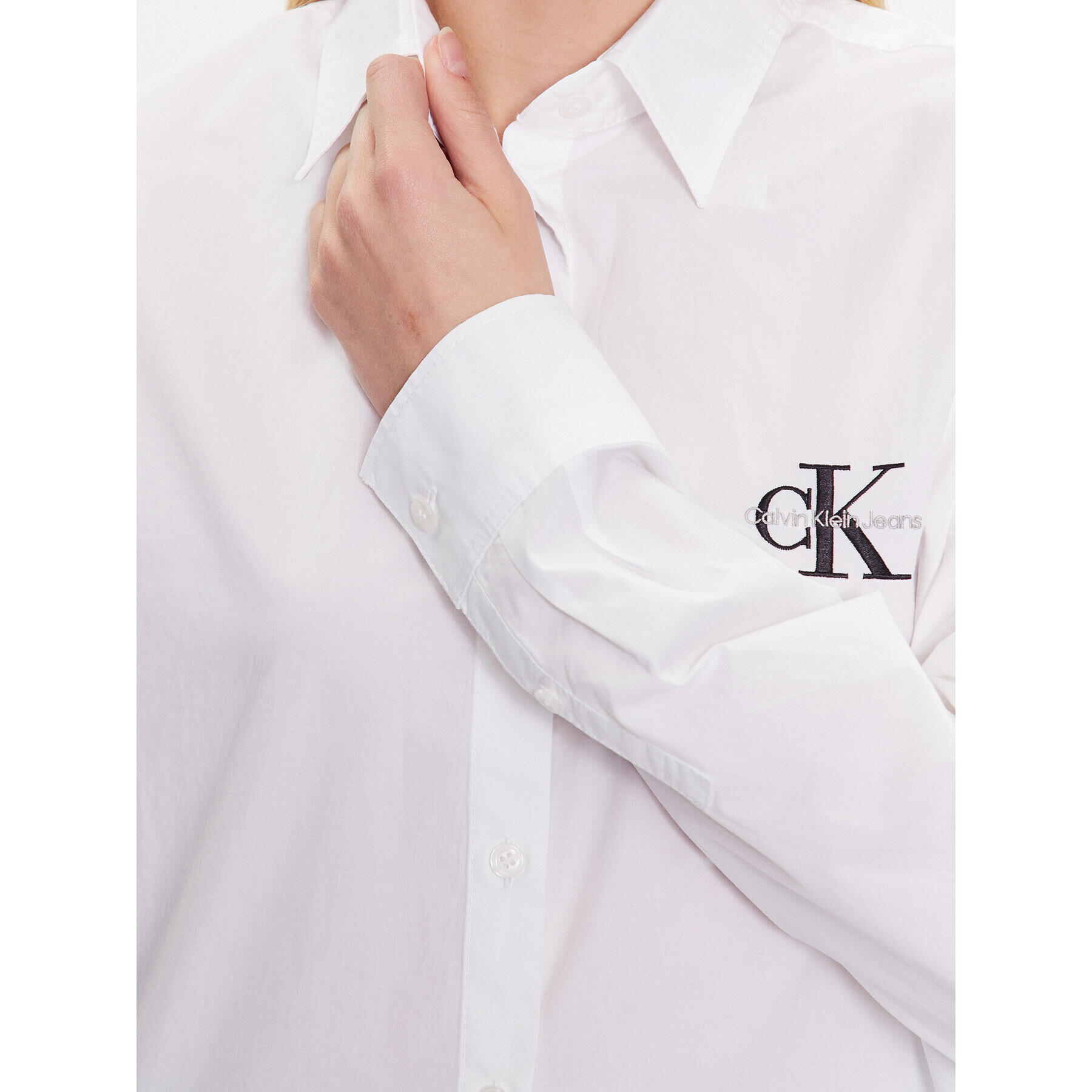 Calvin Klein Jeans Риза J20J220515 Бял Regular Fit - Pepit.bg