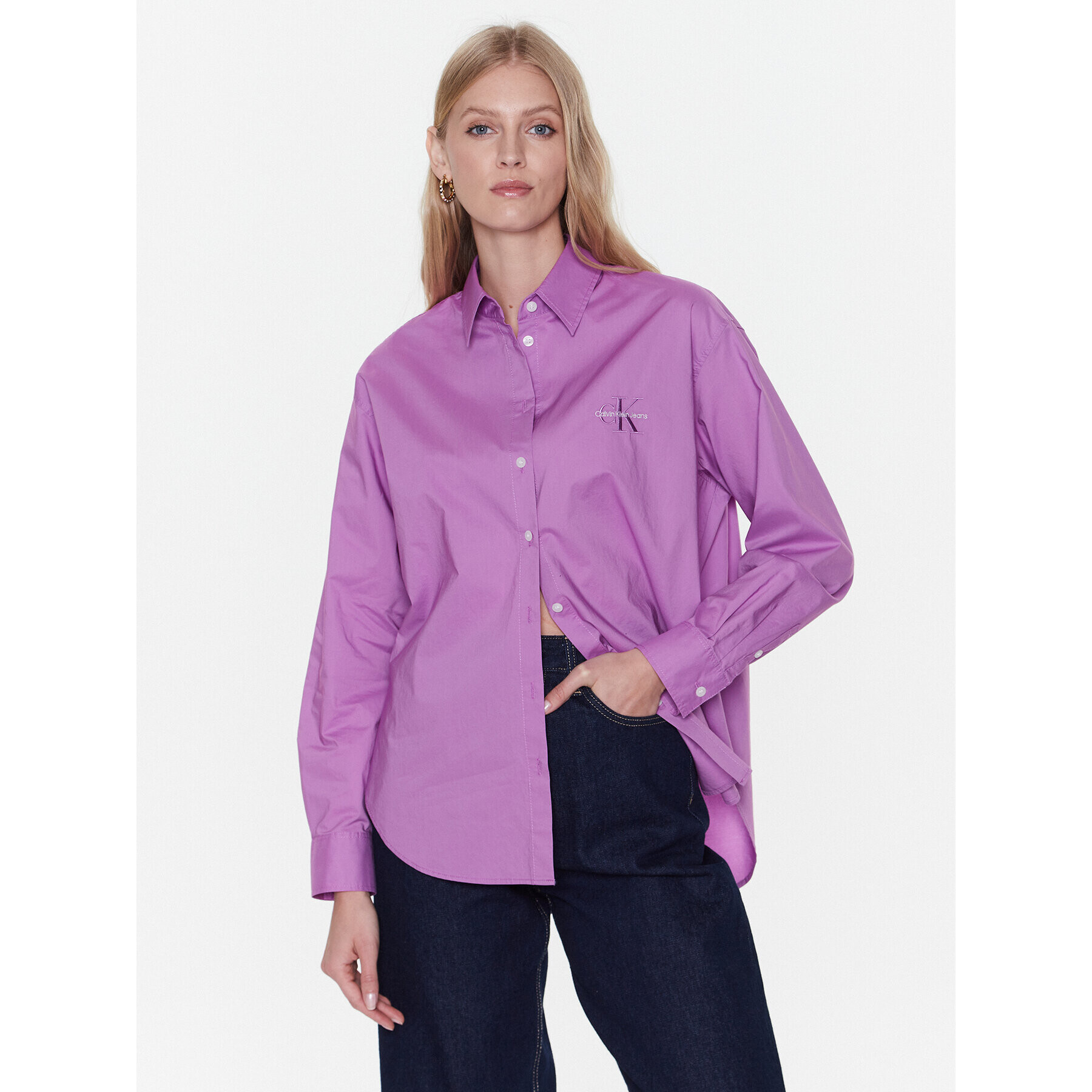 Calvin Klein Jeans Риза J20J220515 Виолетов Regular Fit - Pepit.bg