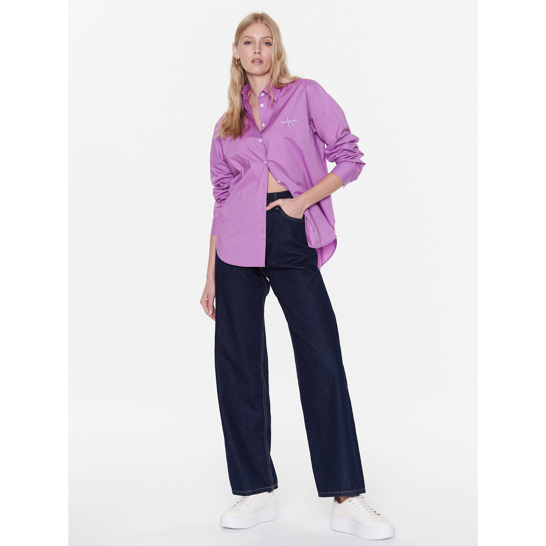 Calvin Klein Jeans Риза J20J220515 Виолетов Regular Fit - Pepit.bg