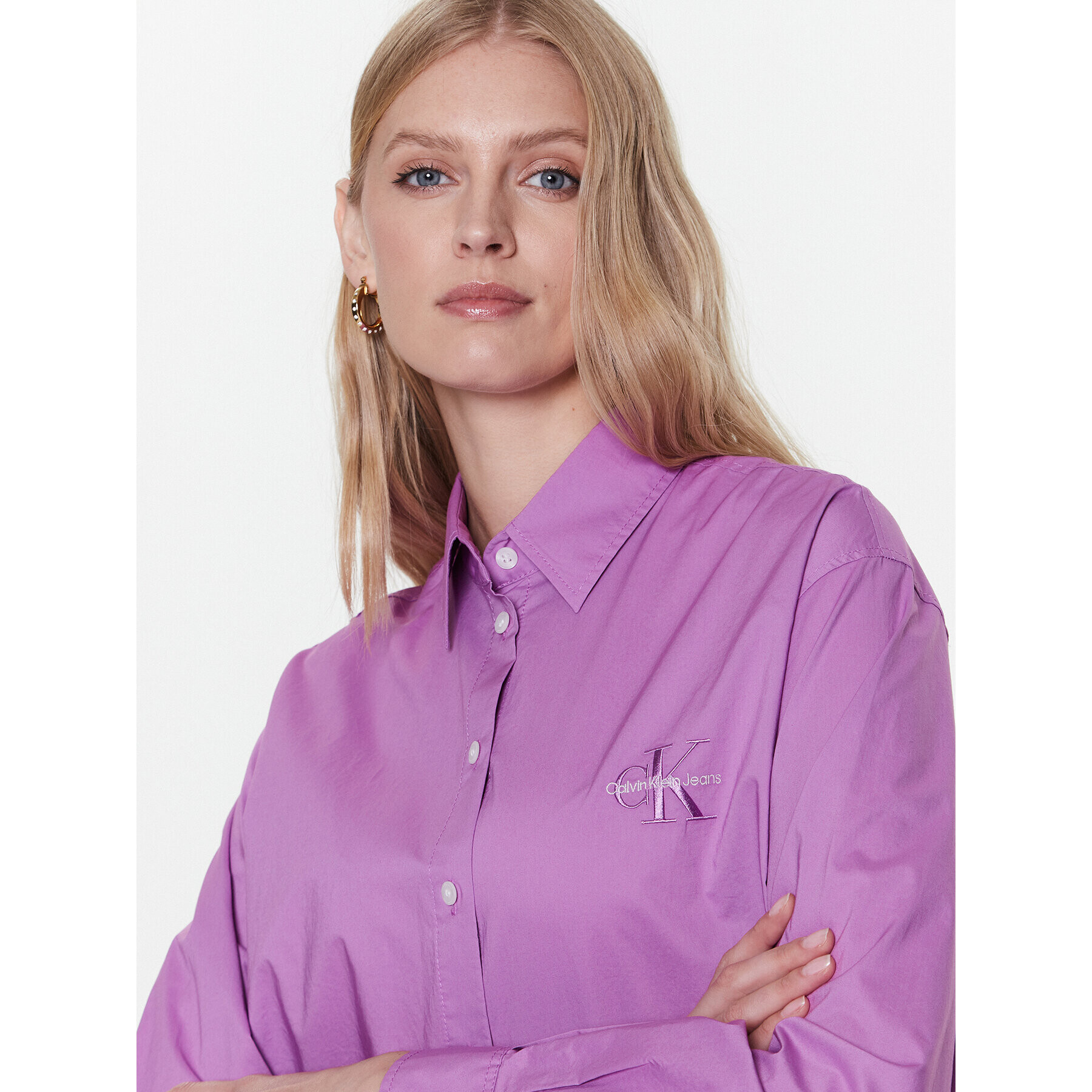 Calvin Klein Jeans Риза J20J220515 Виолетов Regular Fit - Pepit.bg