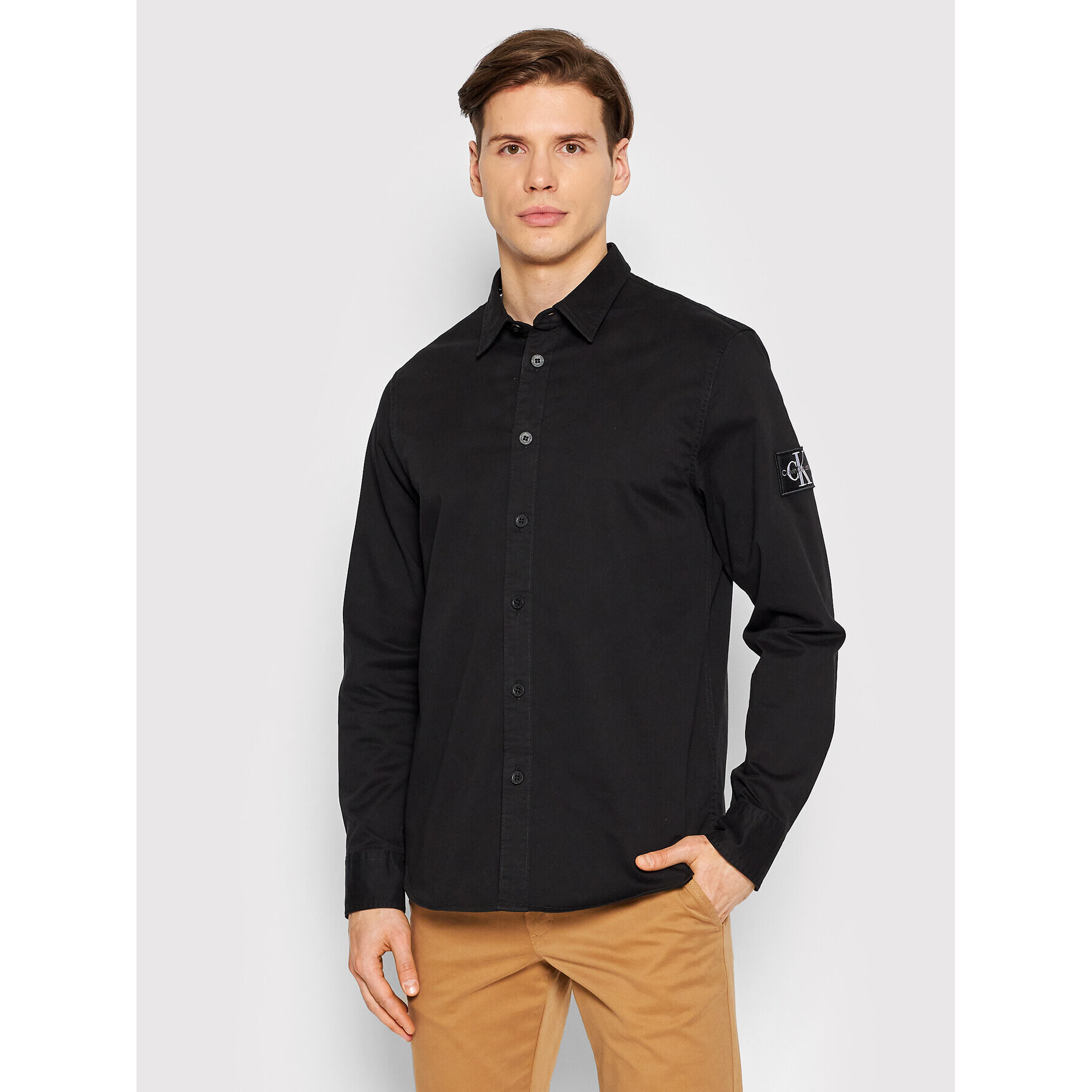 Calvin Klein Jeans Риза J30J319666 Черен Regular Fit - Pepit.bg