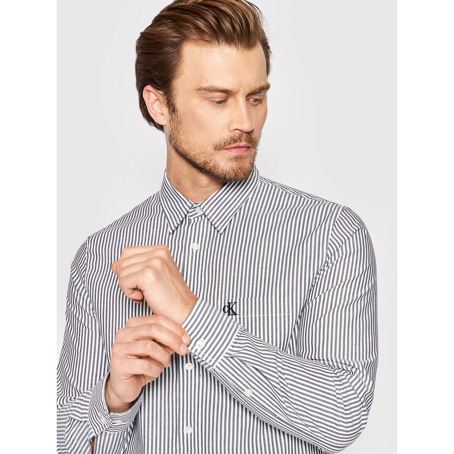 Calvin Klein Jeans Риза J30J320075 Бял Regular Fit - Pepit.bg