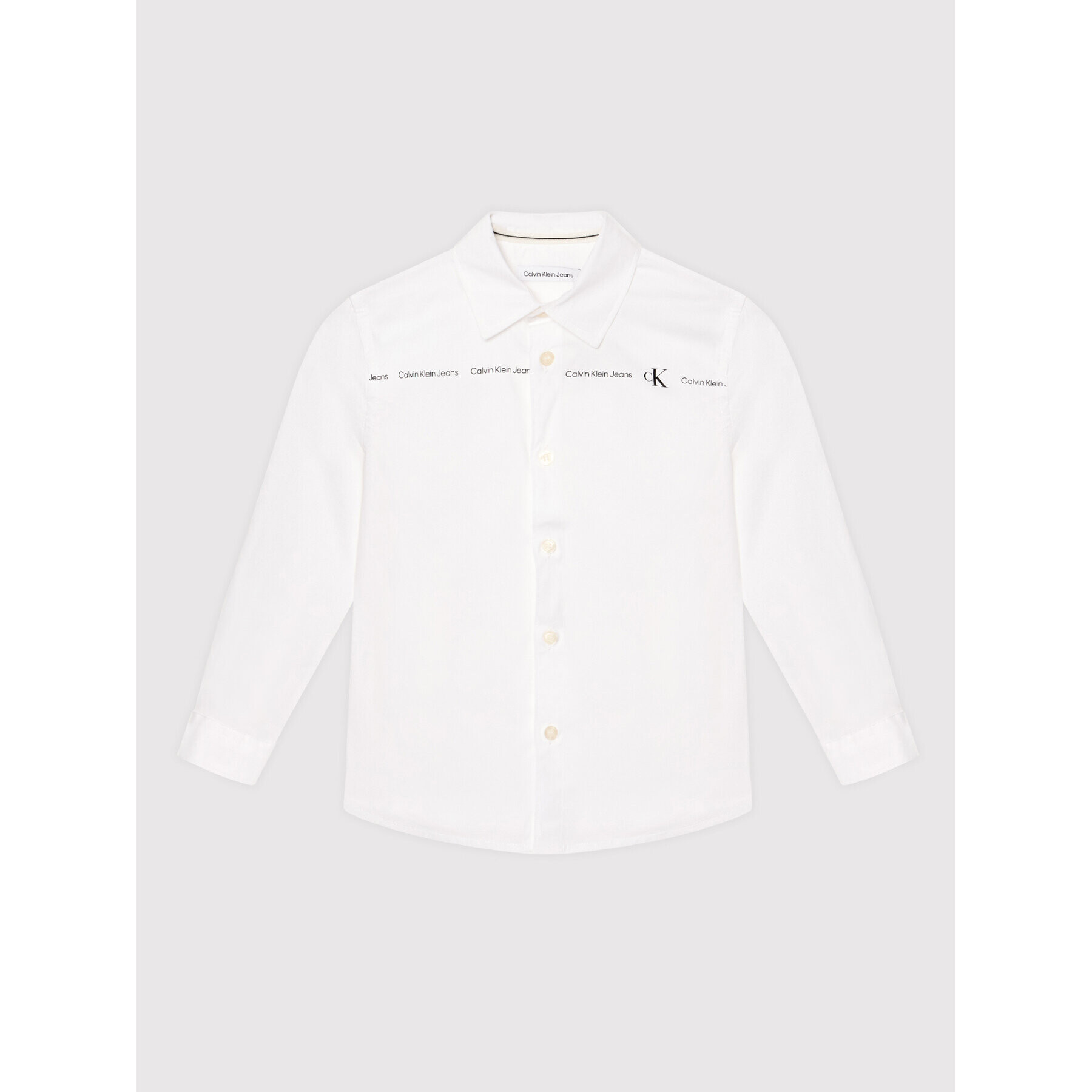 Calvin Klein Jeans Риза Mini Logo Repeat IB0IB01192 Бял Regular Fit - Pepit.bg