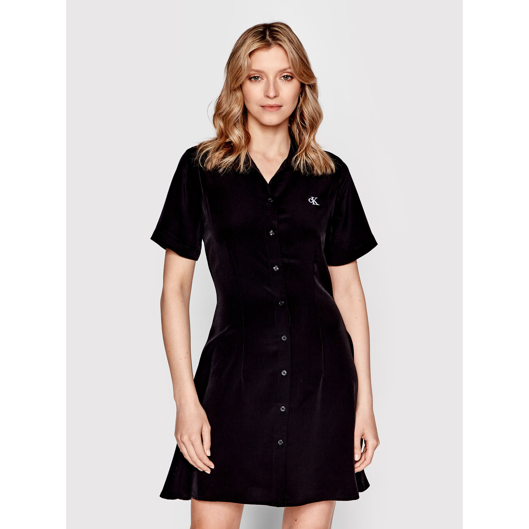 Calvin Klein Jeans Рокля тип риза J20J218342 Черен Regular Fit - Pepit.bg