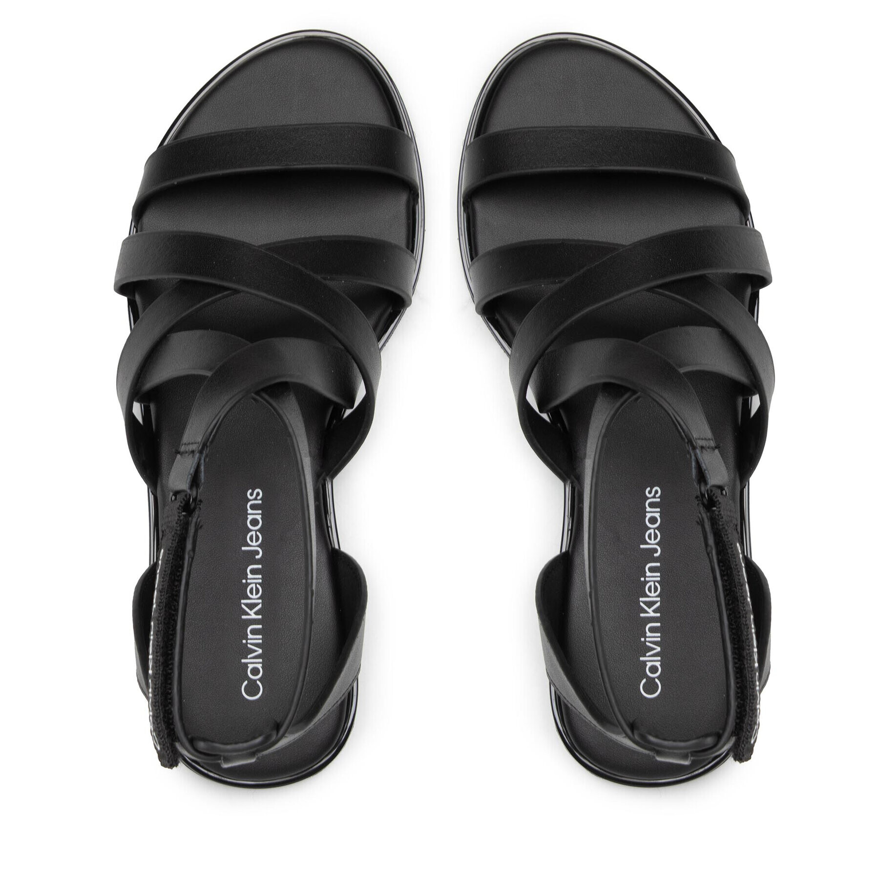 Calvin Klein Jeans Сандали Flat Sandal Strappy Lth YW0YW00547 Черен - Pepit.bg