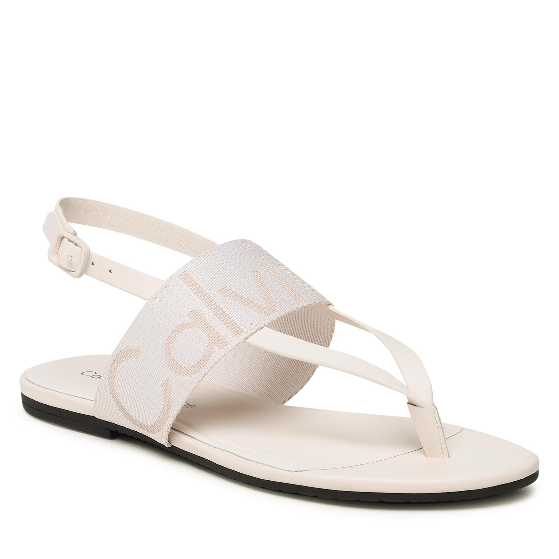 Calvin Klein Jeans Сандали Flat Sandal Toepost Webbing YW0YW00956 Бял - Pepit.bg