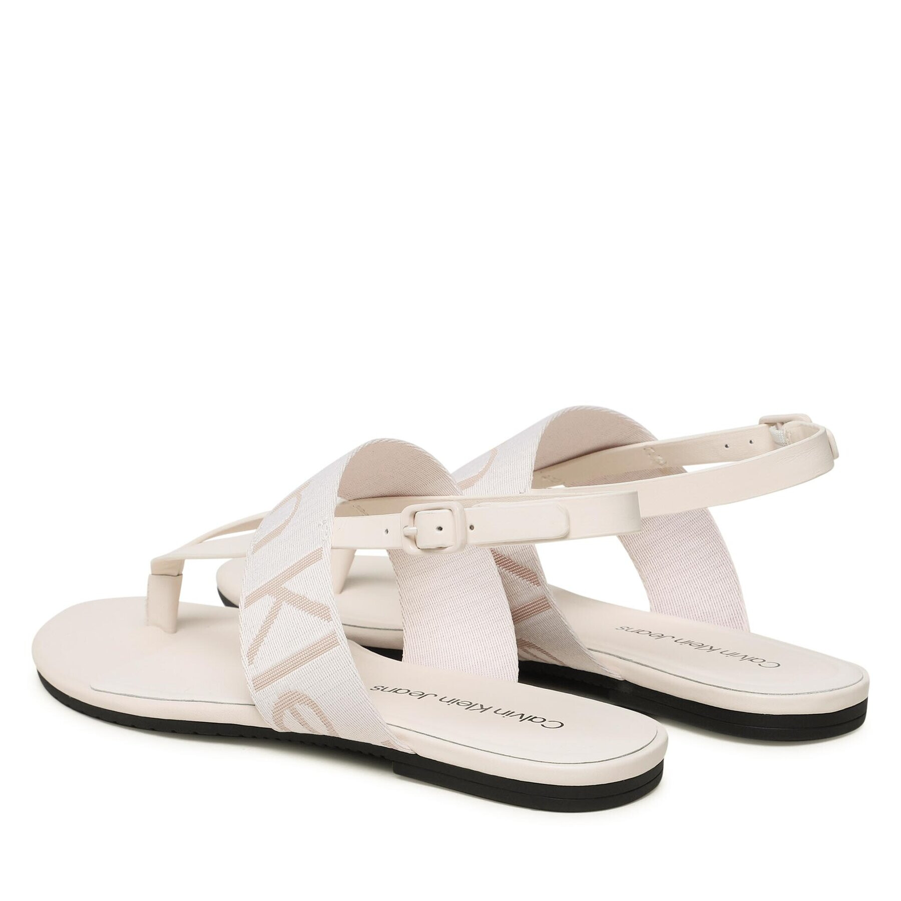 Calvin Klein Jeans Сандали Flat Sandal Toepost Webbing YW0YW00956 Бял - Pepit.bg