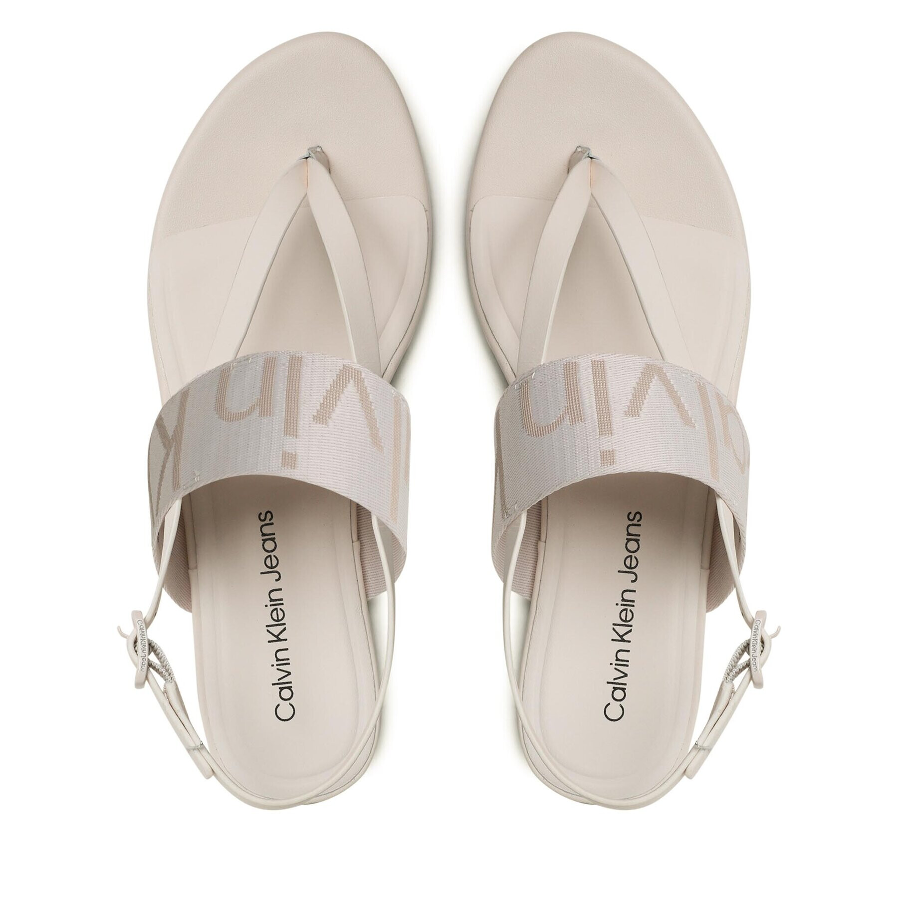 Calvin Klein Jeans Сандали Flat Sandal Toepost Webbing YW0YW00956 Бял - Pepit.bg