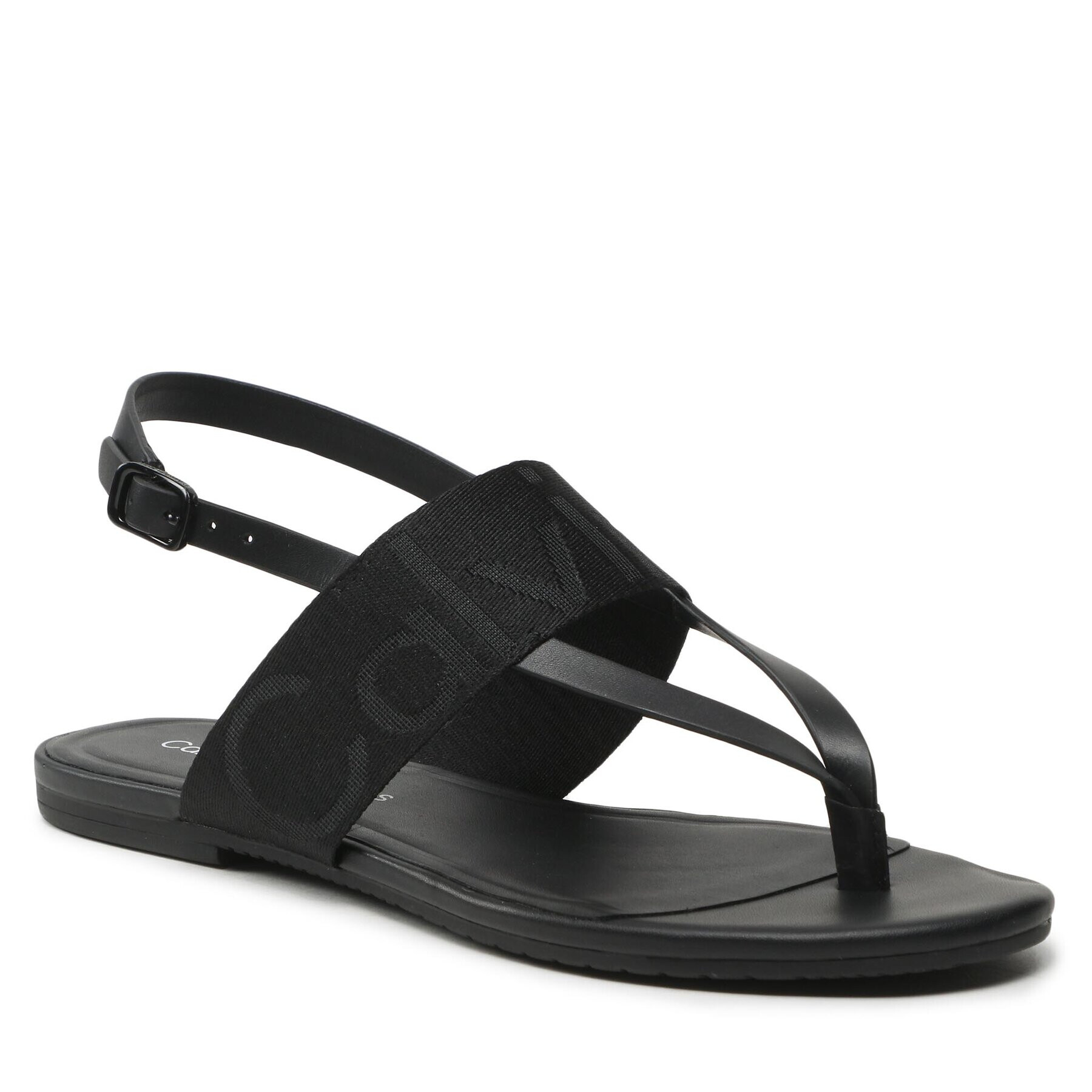 Calvin Klein Jeans Сандали Flat Sandal Toepost Webbing YW0YW00956 Черен - Pepit.bg