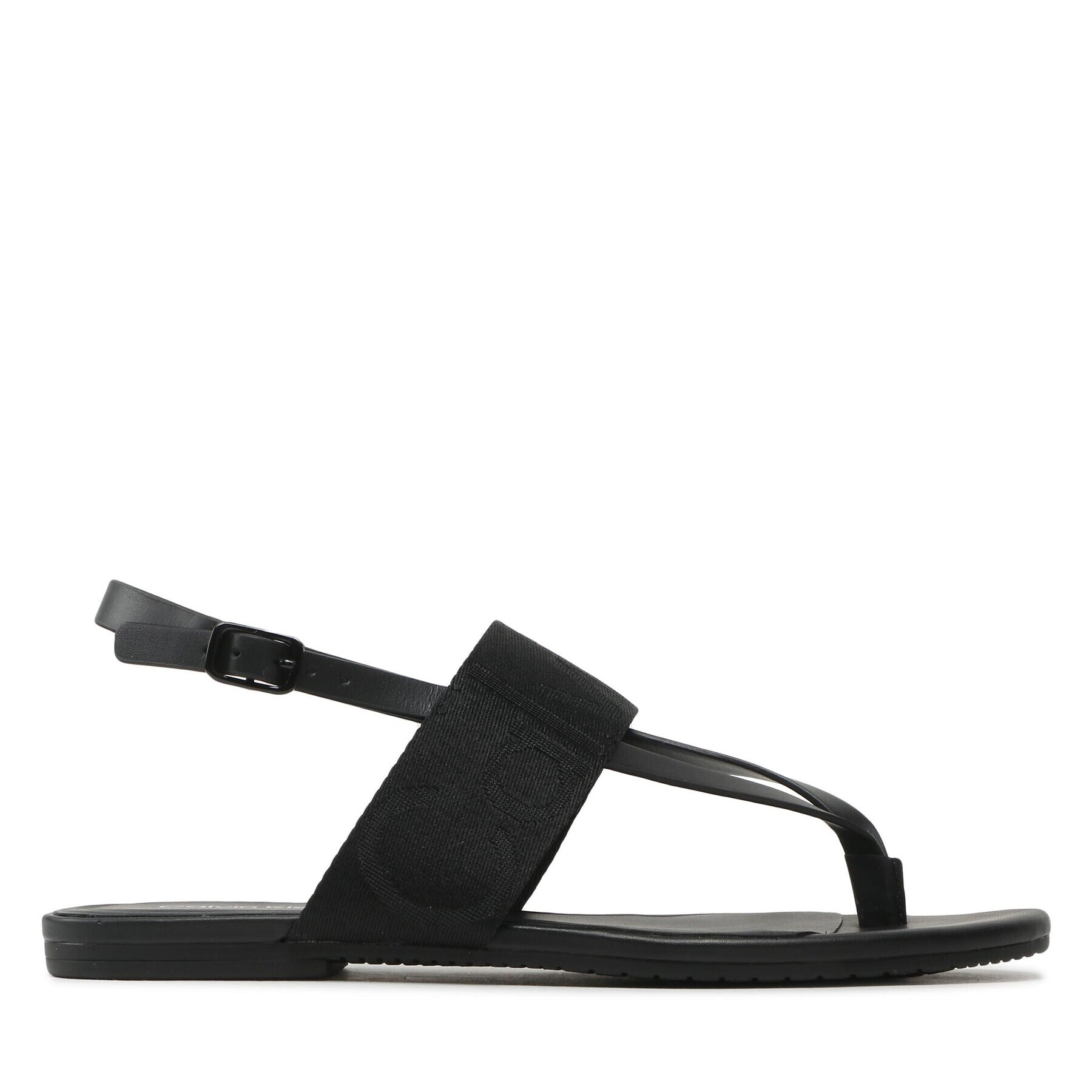 Calvin Klein Jeans Сандали Flat Sandal Toepost Webbing YW0YW00956 Черен - Pepit.bg