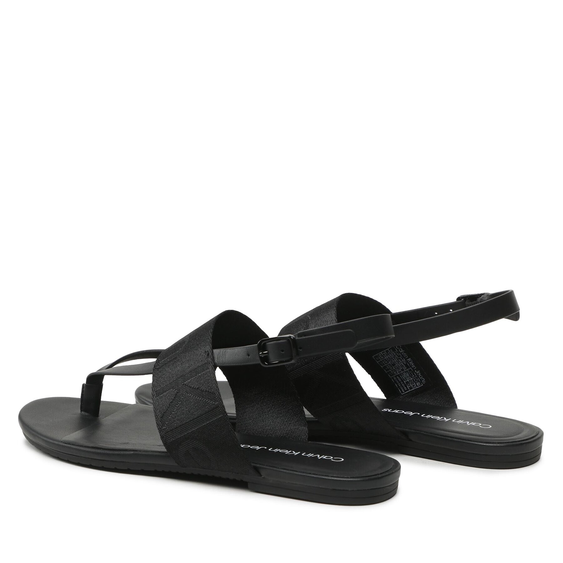 Calvin Klein Jeans Сандали Flat Sandal Toepost Webbing YW0YW00956 Черен - Pepit.bg