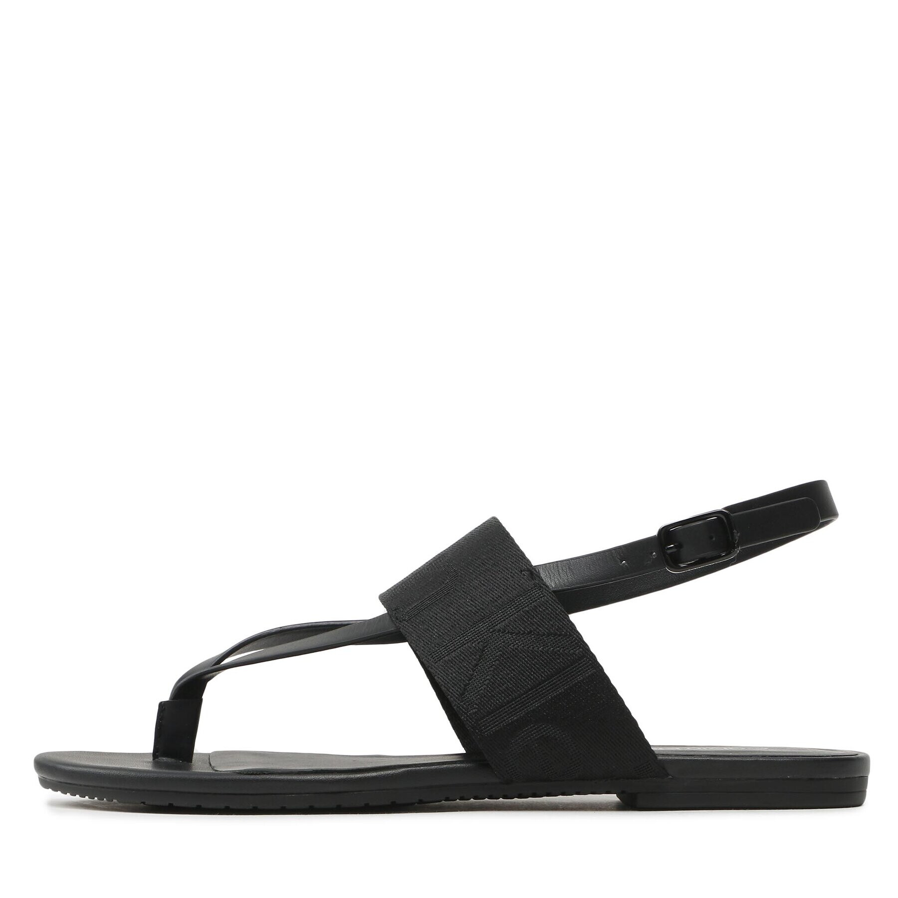 Calvin Klein Jeans Сандали Flat Sandal Toepost Webbing YW0YW00956 Черен - Pepit.bg