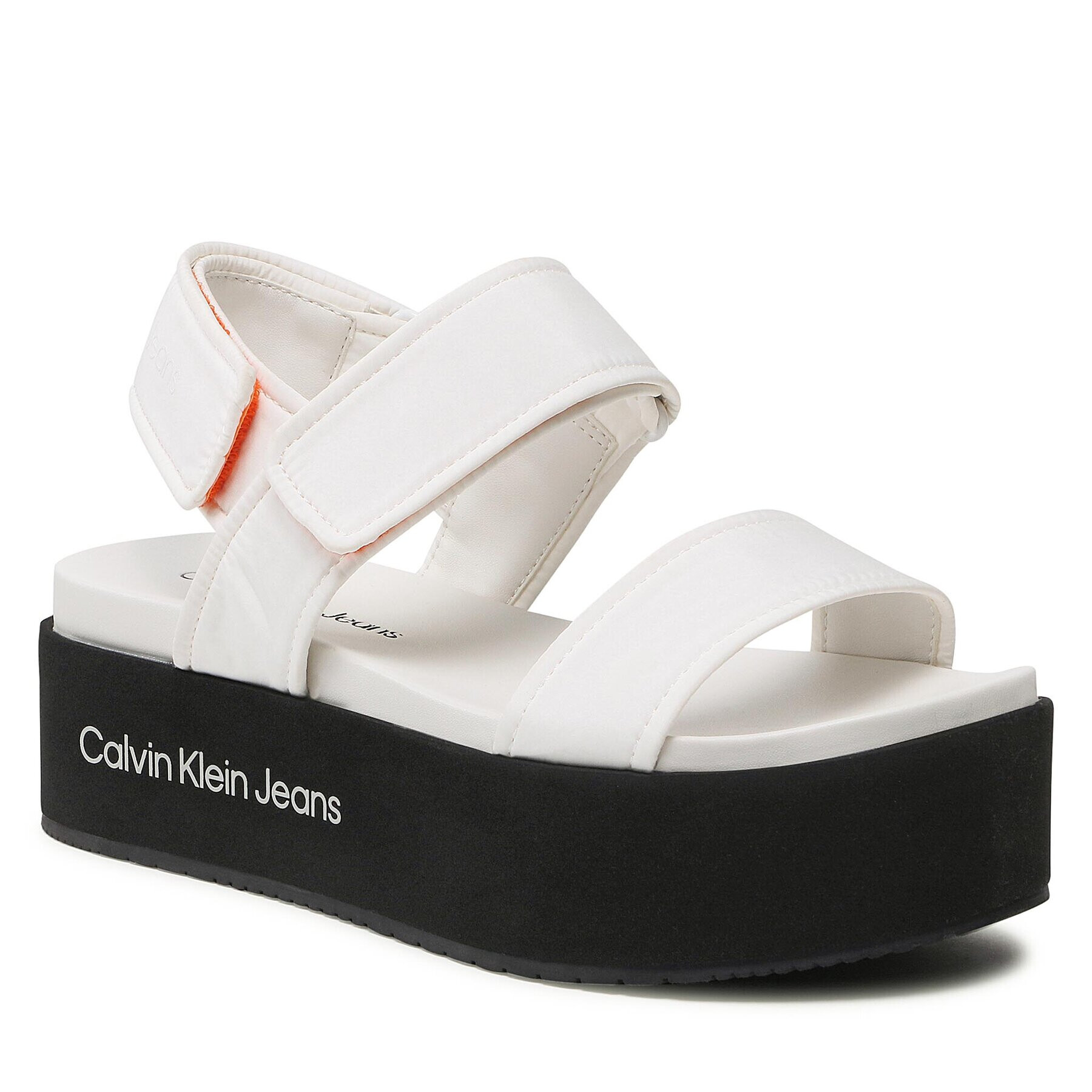 Calvin Klein Jeans Сандали Flatform Sandal Softny YW0YW00965 Бял - Pepit.bg