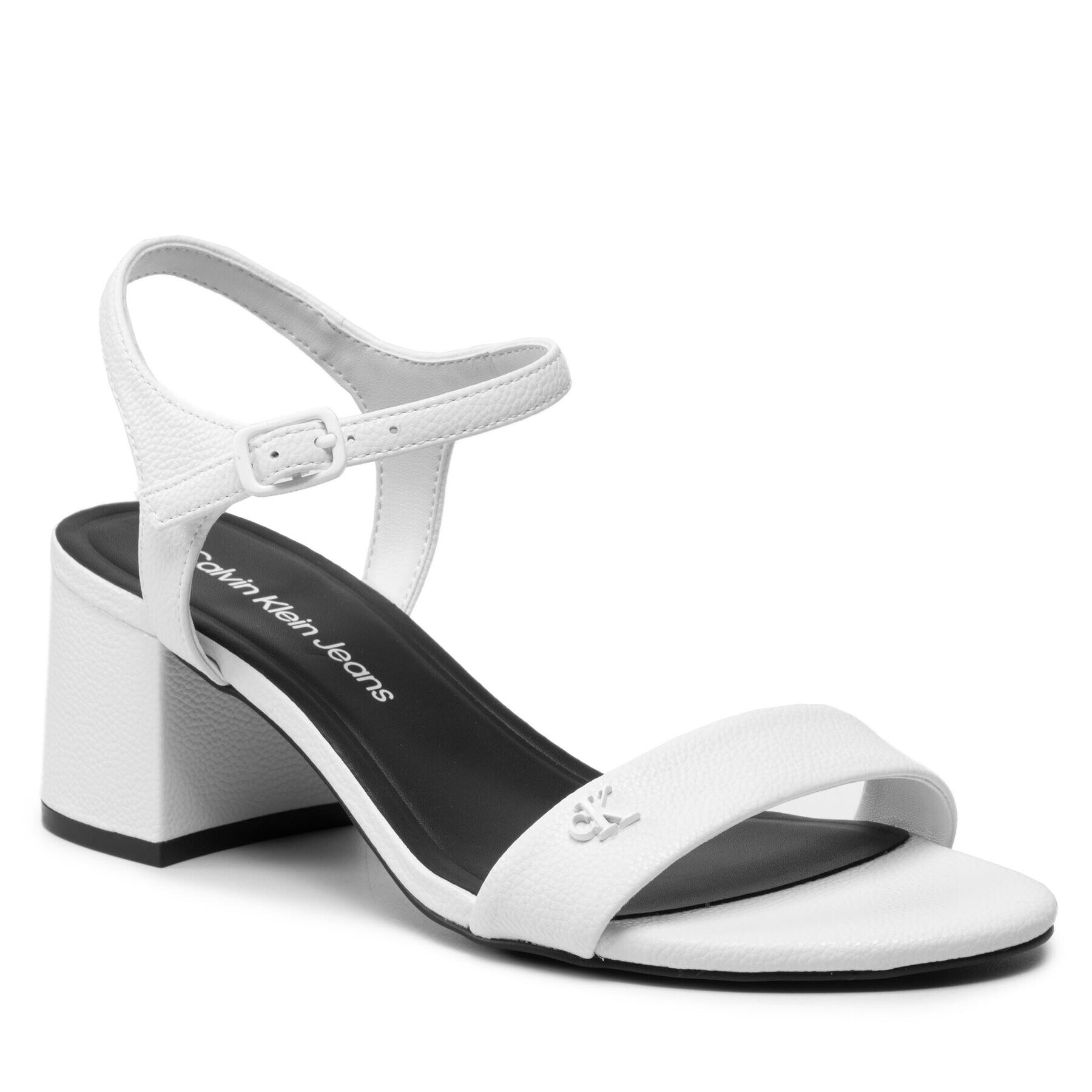 Calvin Klein Jeans Сандали Heel Sandal Strap Lth YW0YW00554 Бял - Pepit.bg