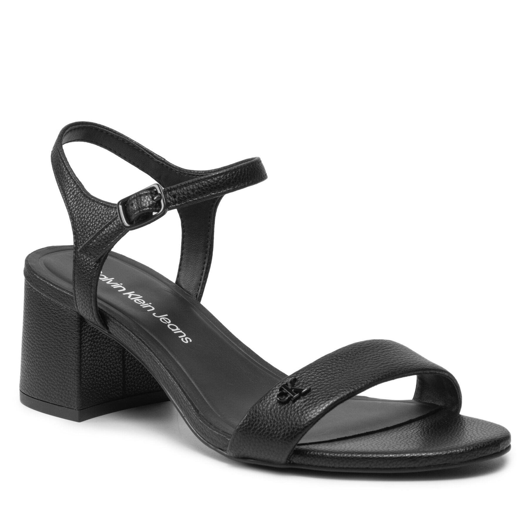 Calvin Klein Jeans Сандали Heel Sandal Strap Lth YW0YW00554 Черен - Pepit.bg