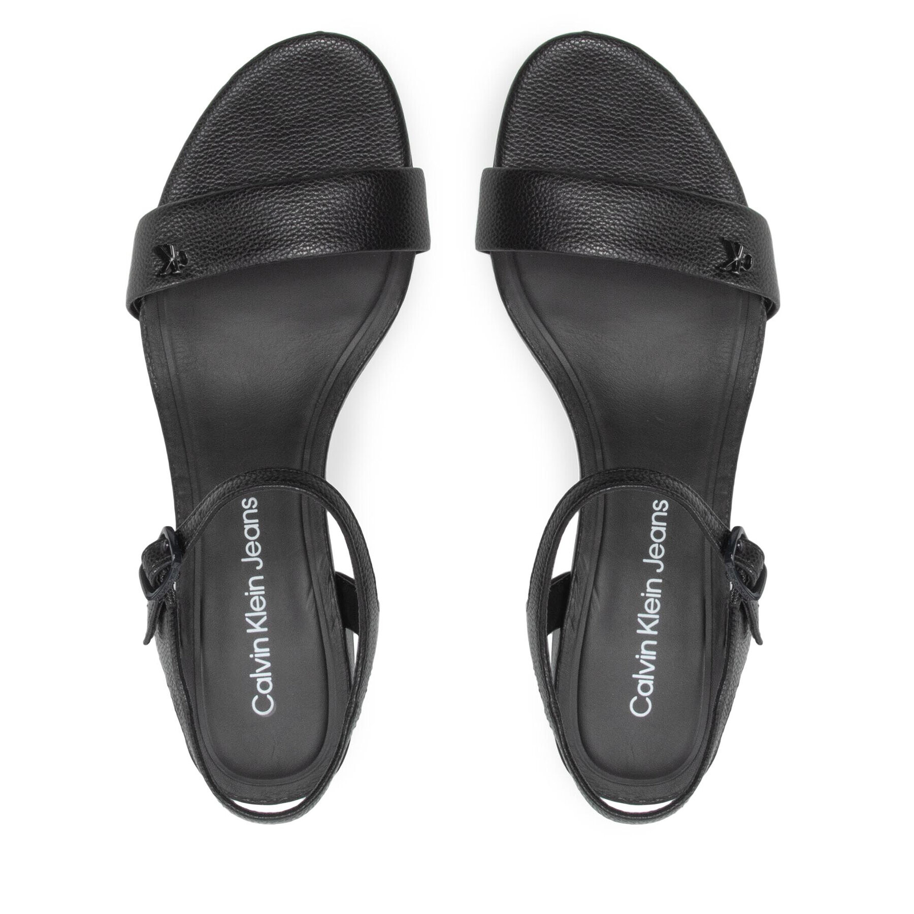 Calvin Klein Jeans Сандали Heel Sandal Strap Lth YW0YW00554 Черен - Pepit.bg