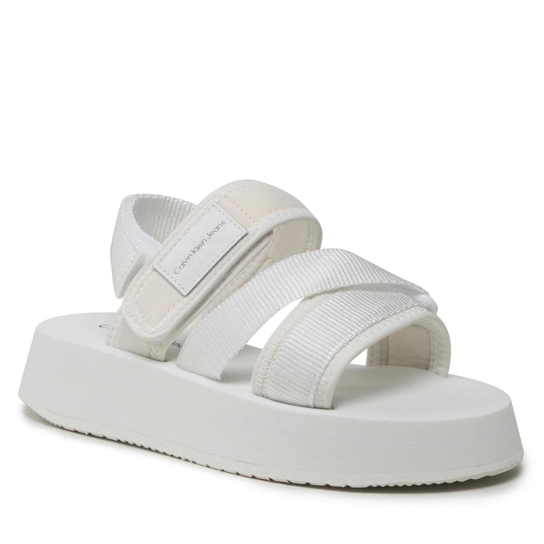 Calvin Klein Jeans Сандали Prefresato Sandal Bagde YW0YW00967 Бял - Pepit.bg