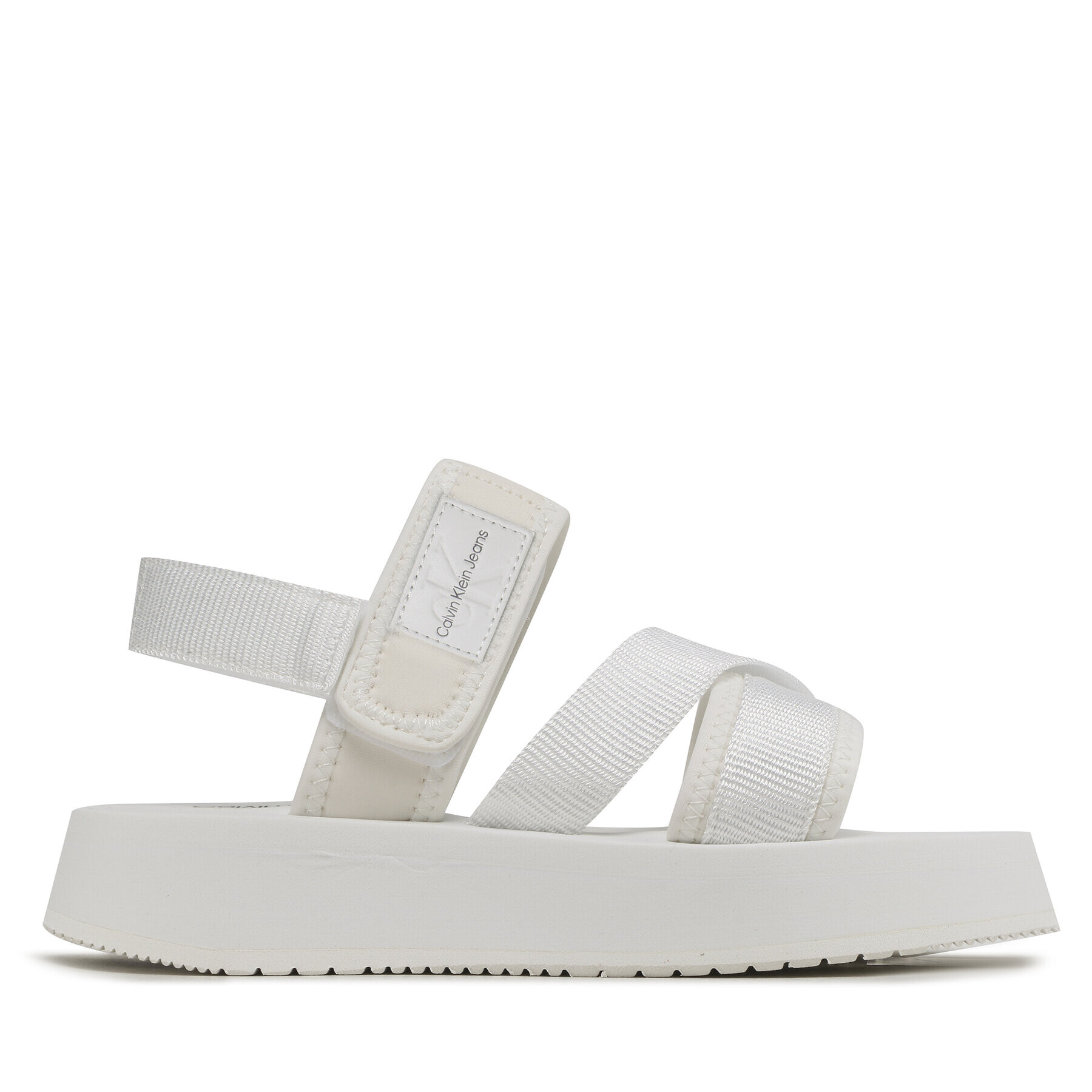 Calvin Klein Jeans Сандали Prefresato Sandal Bagde YW0YW00967 Бял - Pepit.bg