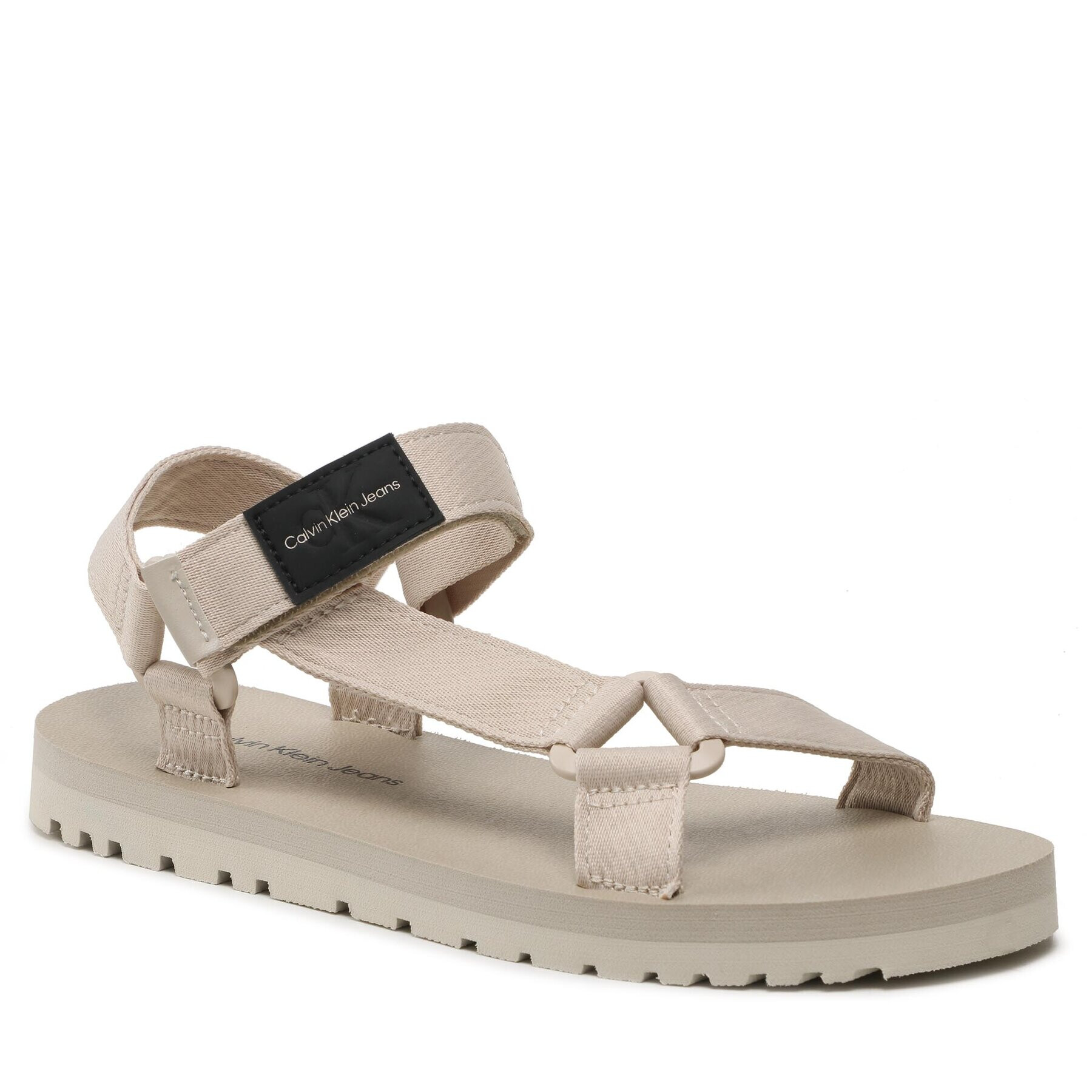 Calvin Klein Jeans Сандали Prefresato Webbing Strap Badge YM0YM00639 Сив - Pepit.bg