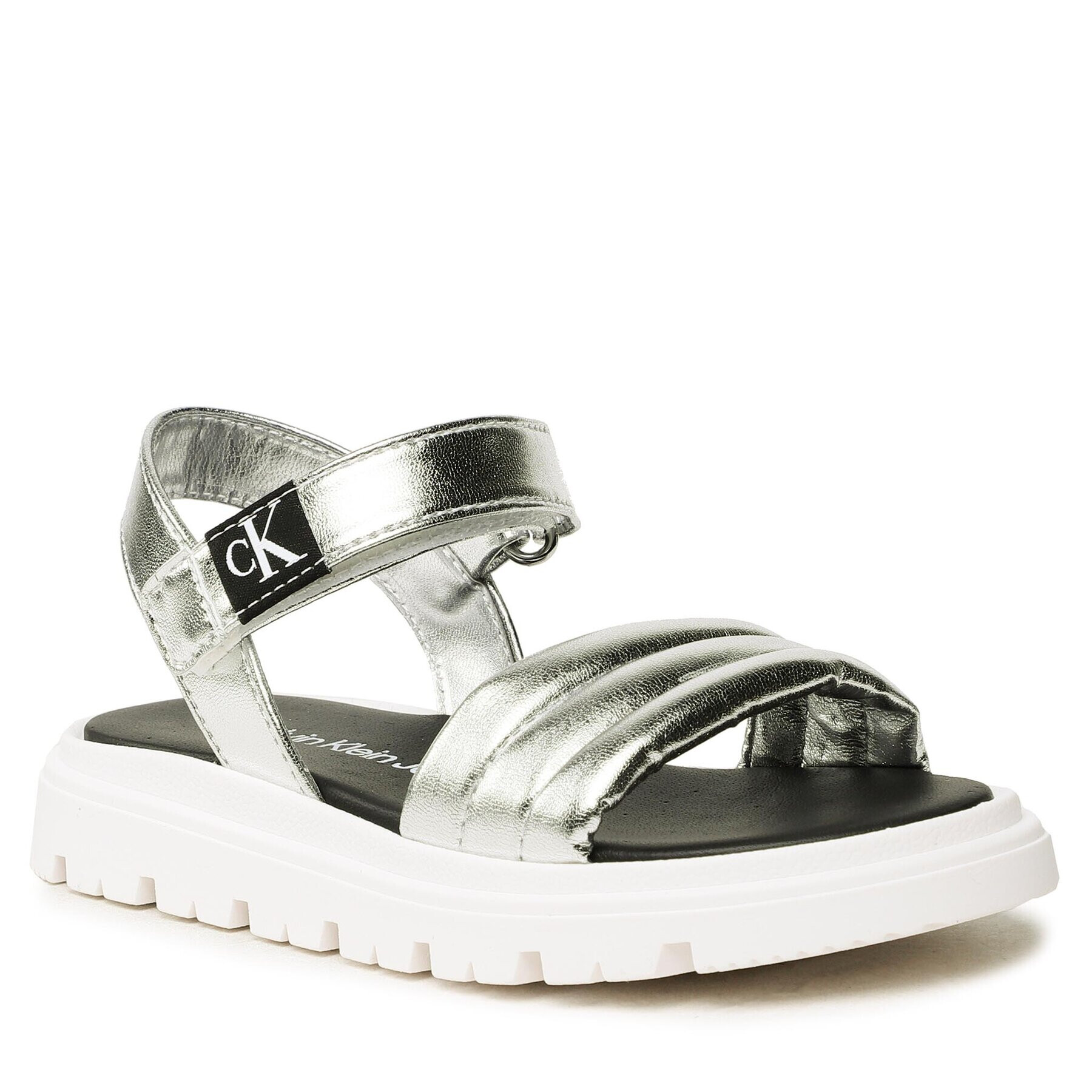 Calvin Klein Jeans Сандали Velcro Sandal V4A2-80511-0243 Сребрист - Pepit.bg