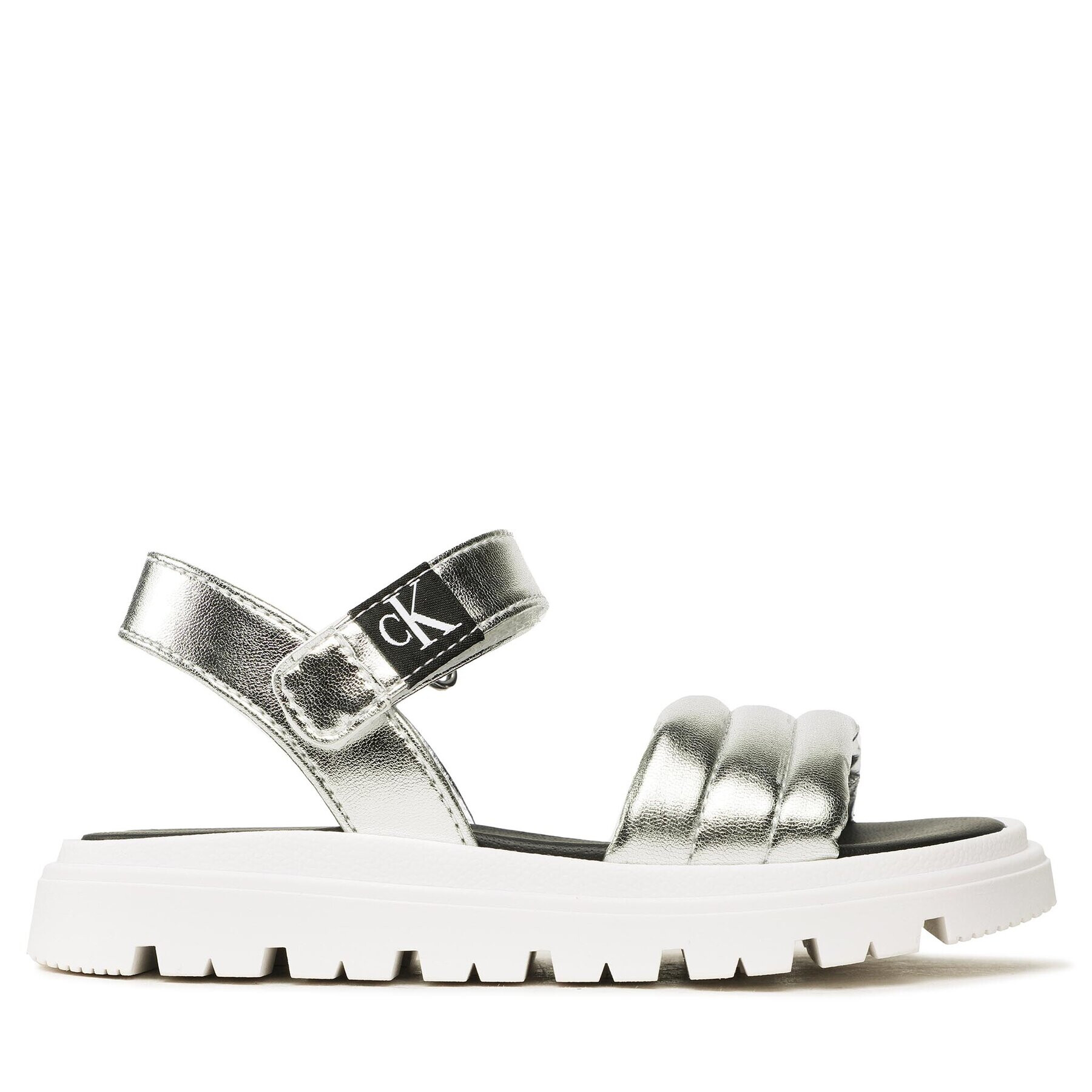 Calvin Klein Jeans Сандали Velcro Sandal V4A2-80511-0243 Сребрист - Pepit.bg