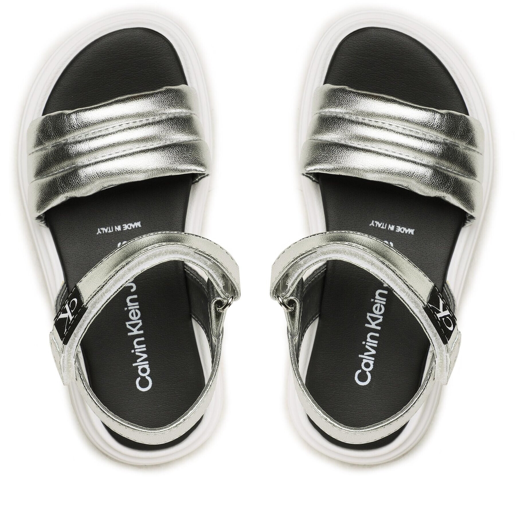 Calvin Klein Jeans Сандали Velcro Sandal V4A2-80511-0243 Сребрист - Pepit.bg