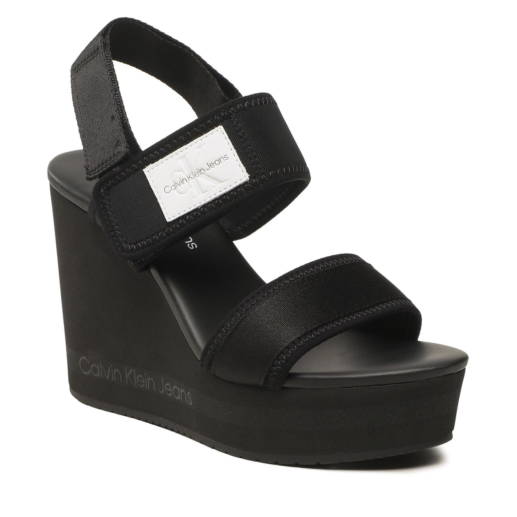 Calvin Klein Jeans Сандали Wedge Sandal Badge YW0YW01028 Черен - Pepit.bg