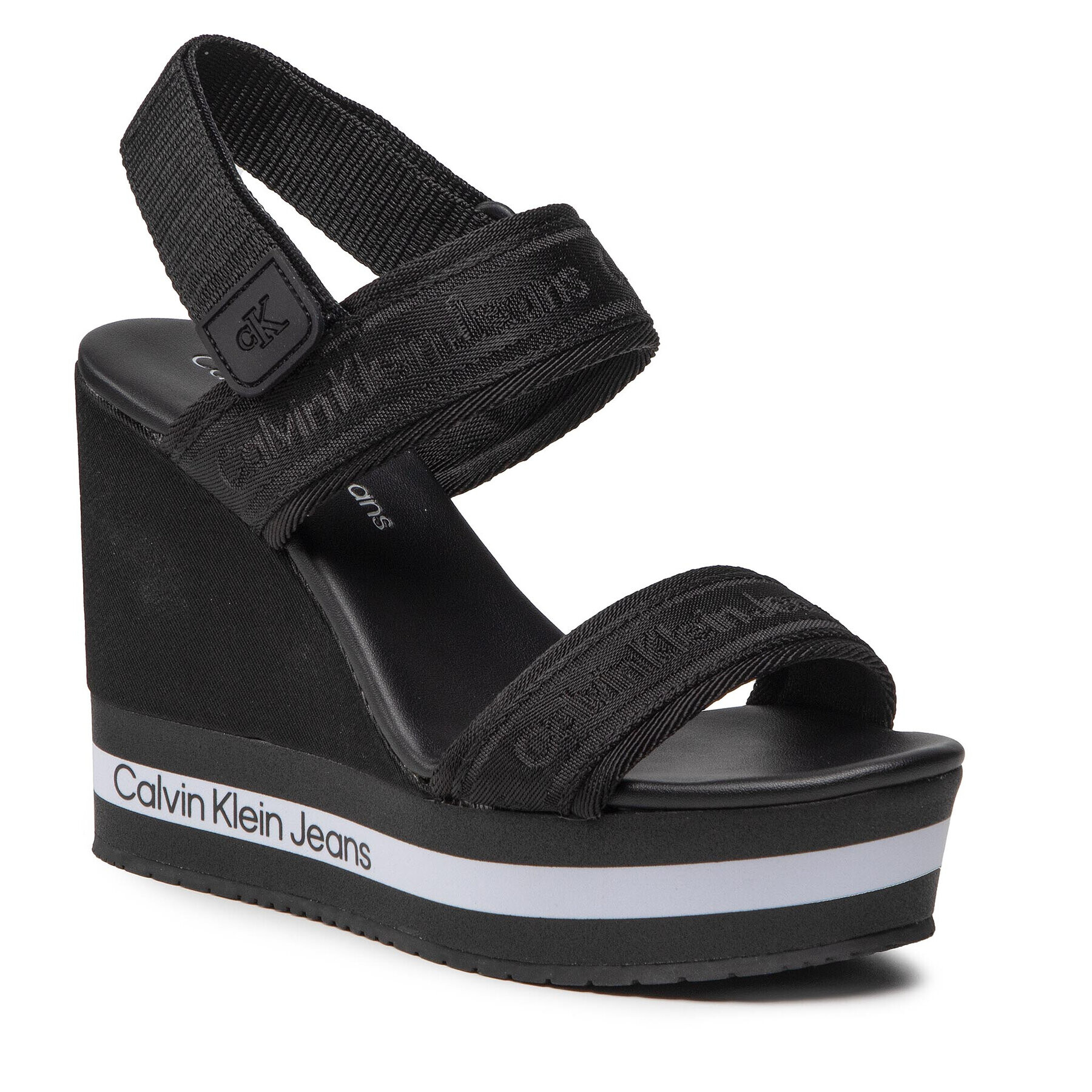 Calvin Klein Jeans Сандали Wedge Sandal Sling Pes YW0YW00572 Черен - Pepit.bg